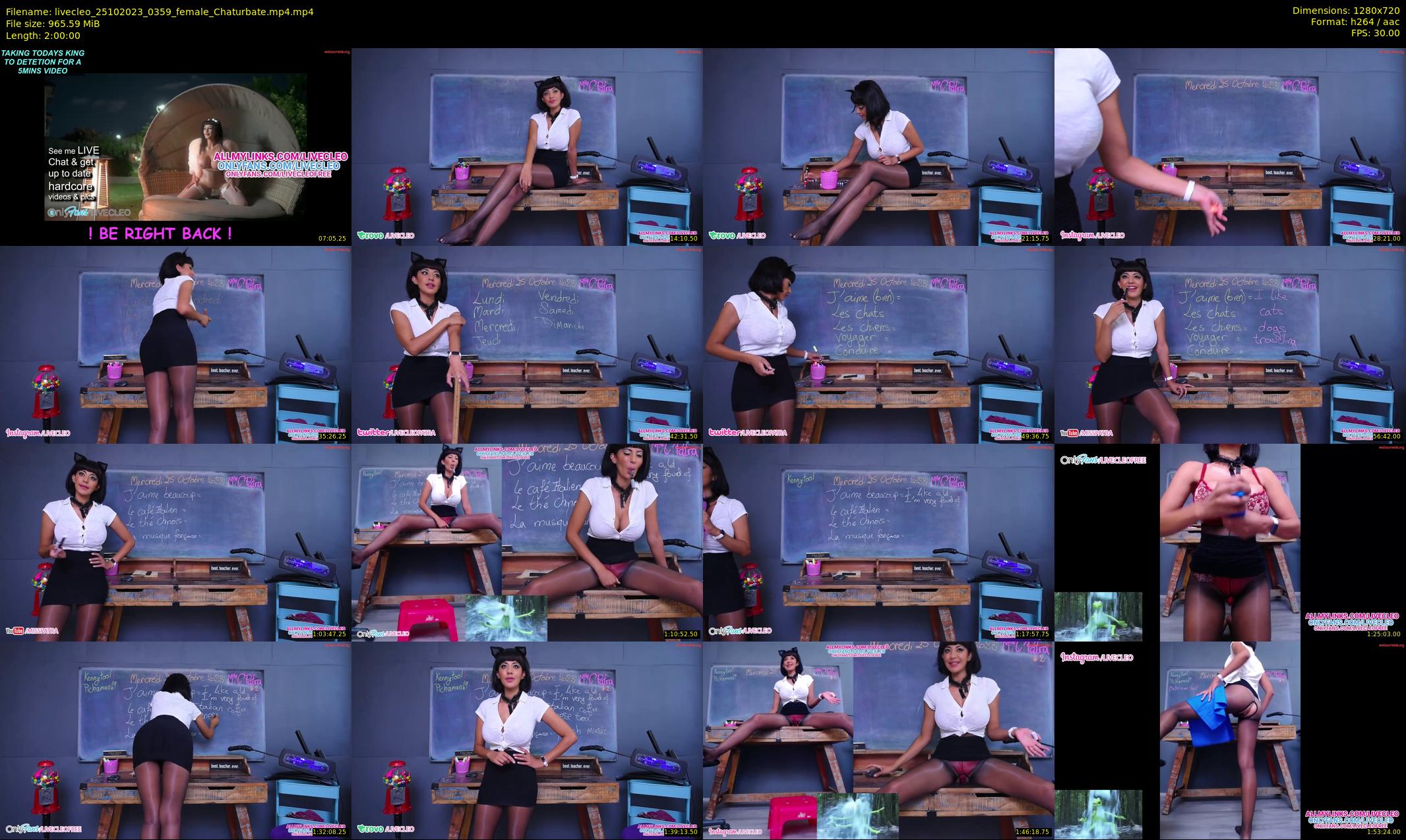 livecleo — 120 minute Chaturbate female cam show recording, 720p, Oct 25, 2023