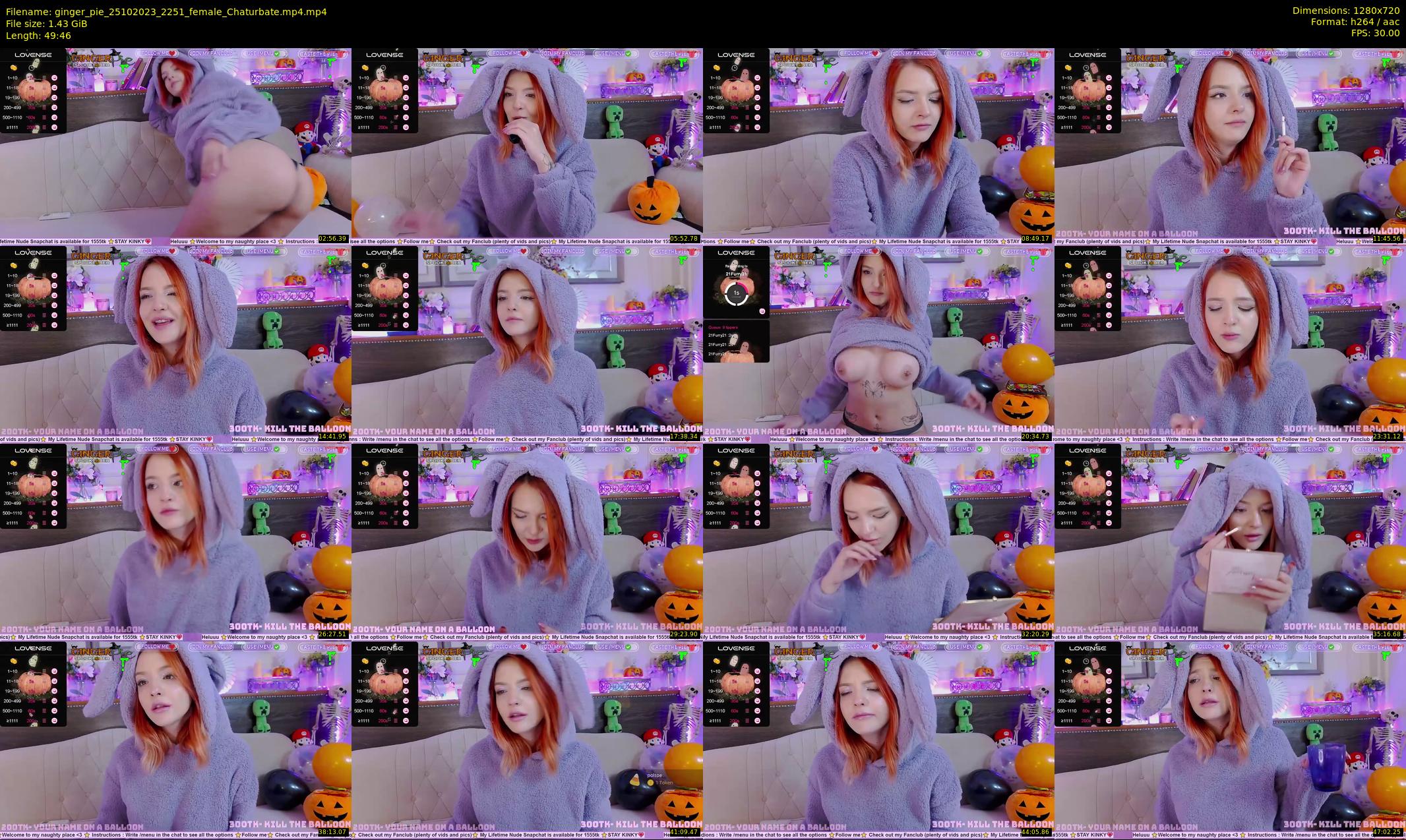 ginger_pie — 50 minute Chaturbate female cam show recording, 720p, Oct 25, 2023