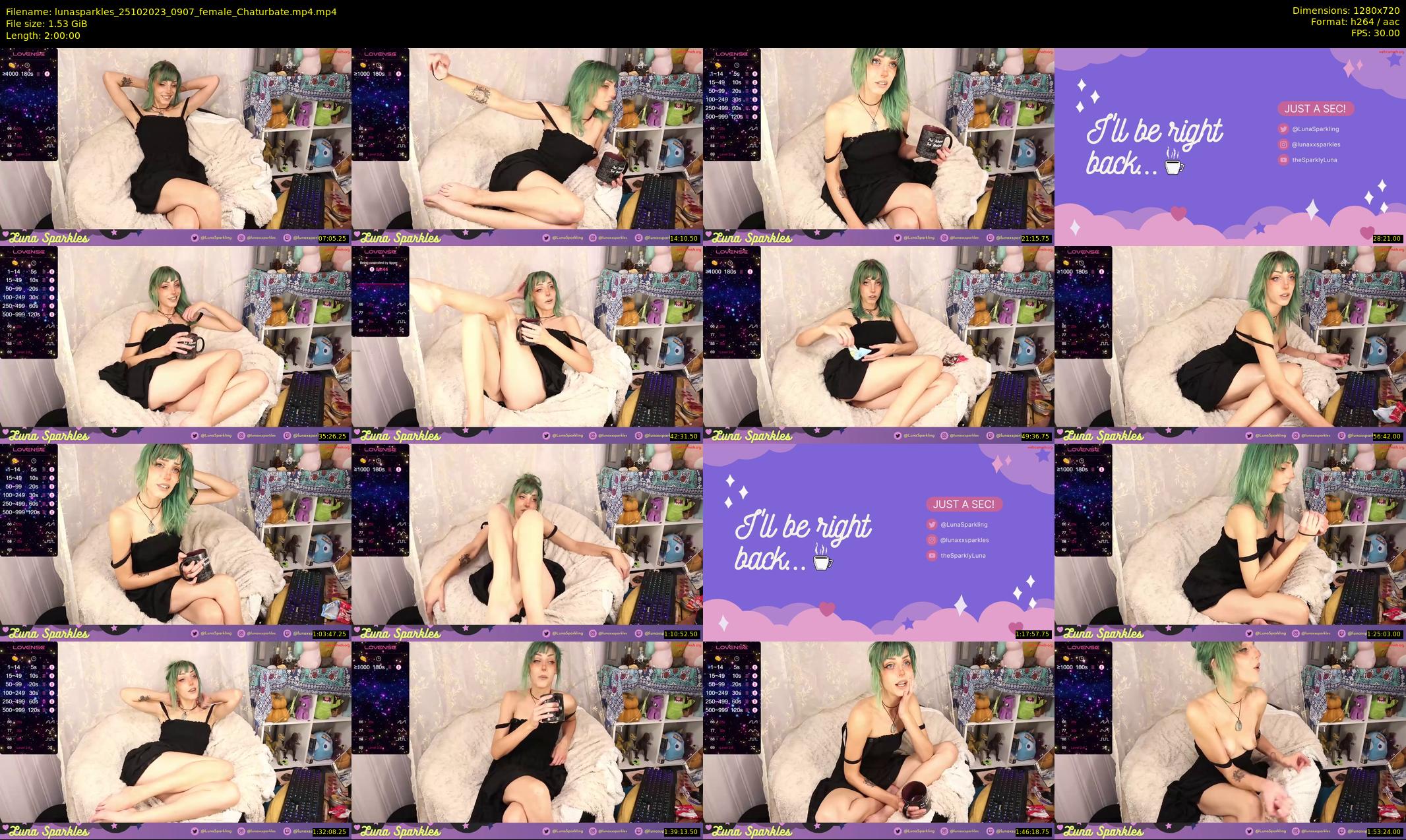 lunasparkles — 120 minute Chaturbate female cam show recording, 720p, Oct 25, 2023