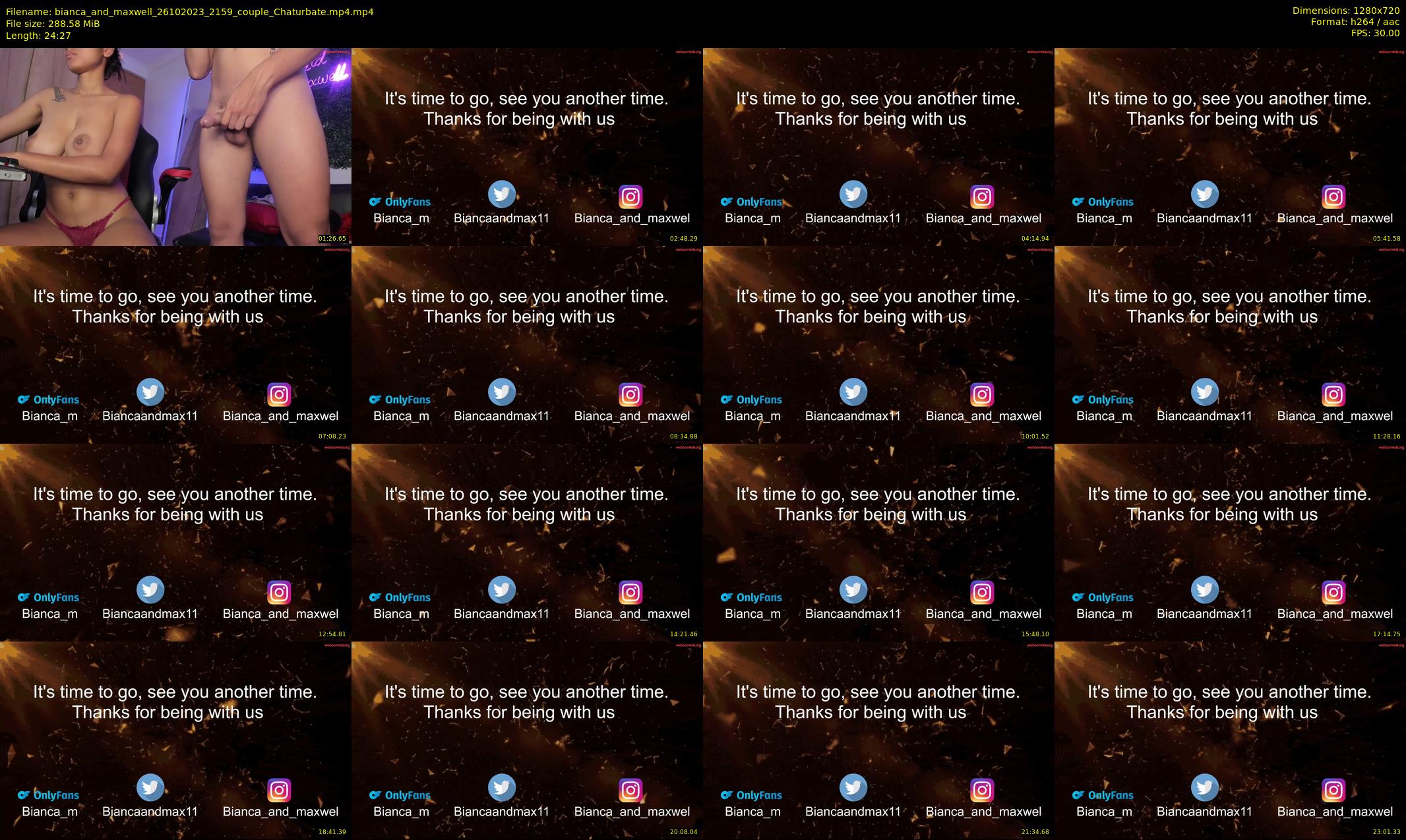 bianca_and_maxwell — 25 minute Chaturbate couple cam show recording, 720p, Oct 26, 2023