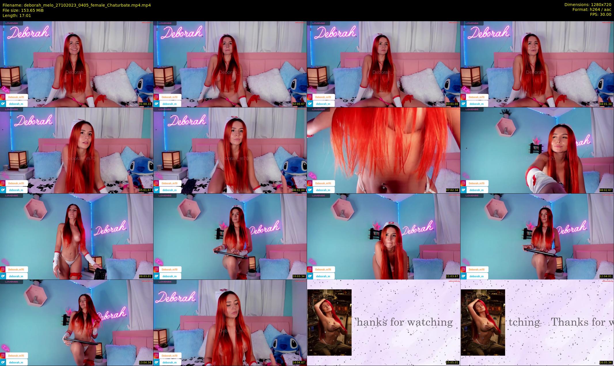 deborah_melo — 18 minute Chaturbate female cam show recording, 720p, Oct 27, 2023