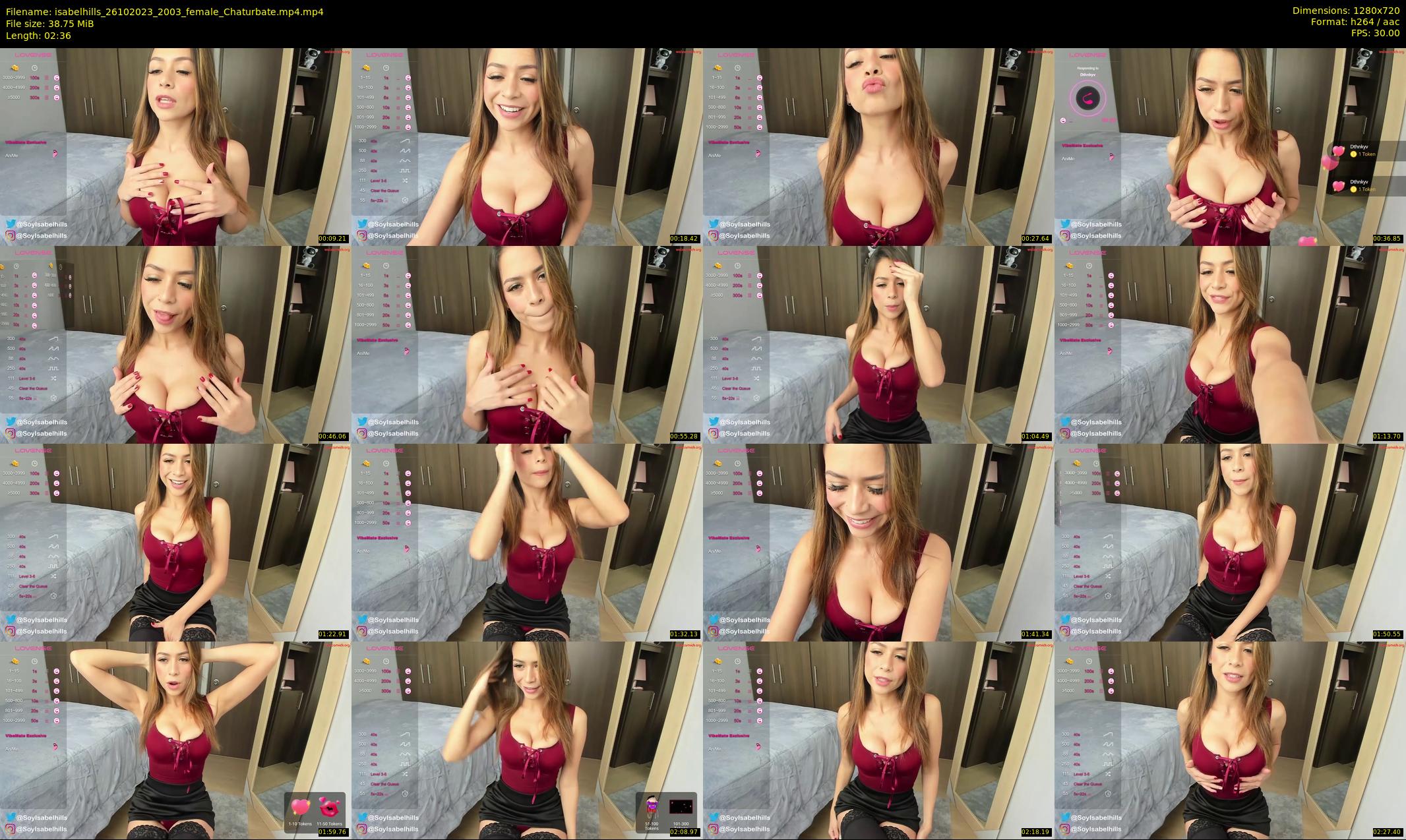 isabelhills — 3 minute Chaturbate female cam show recording, 720p, Oct 26, 2023