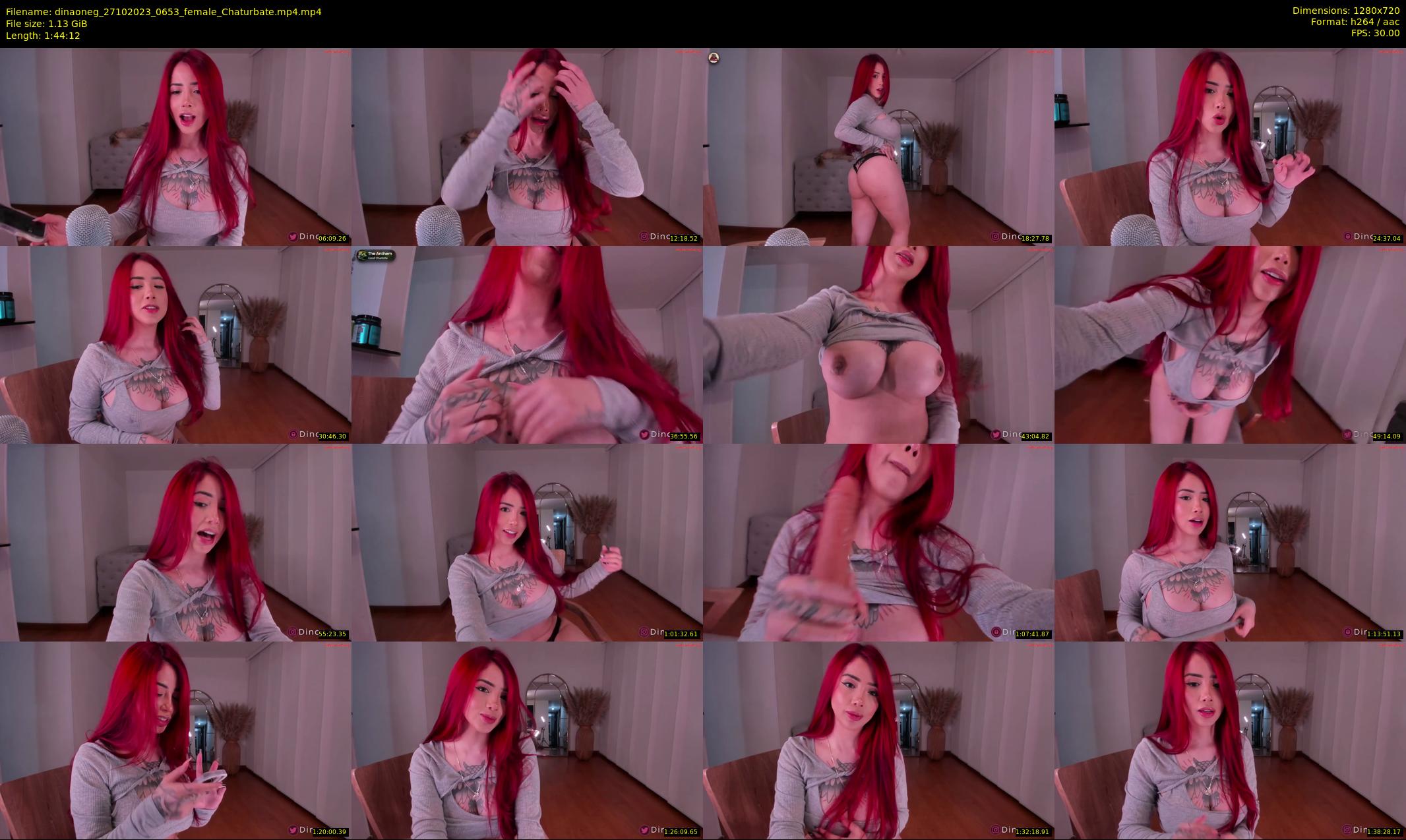 dinaoneg — 105 minute Chaturbate female cam show recording, 720p, Oct 27, 2023