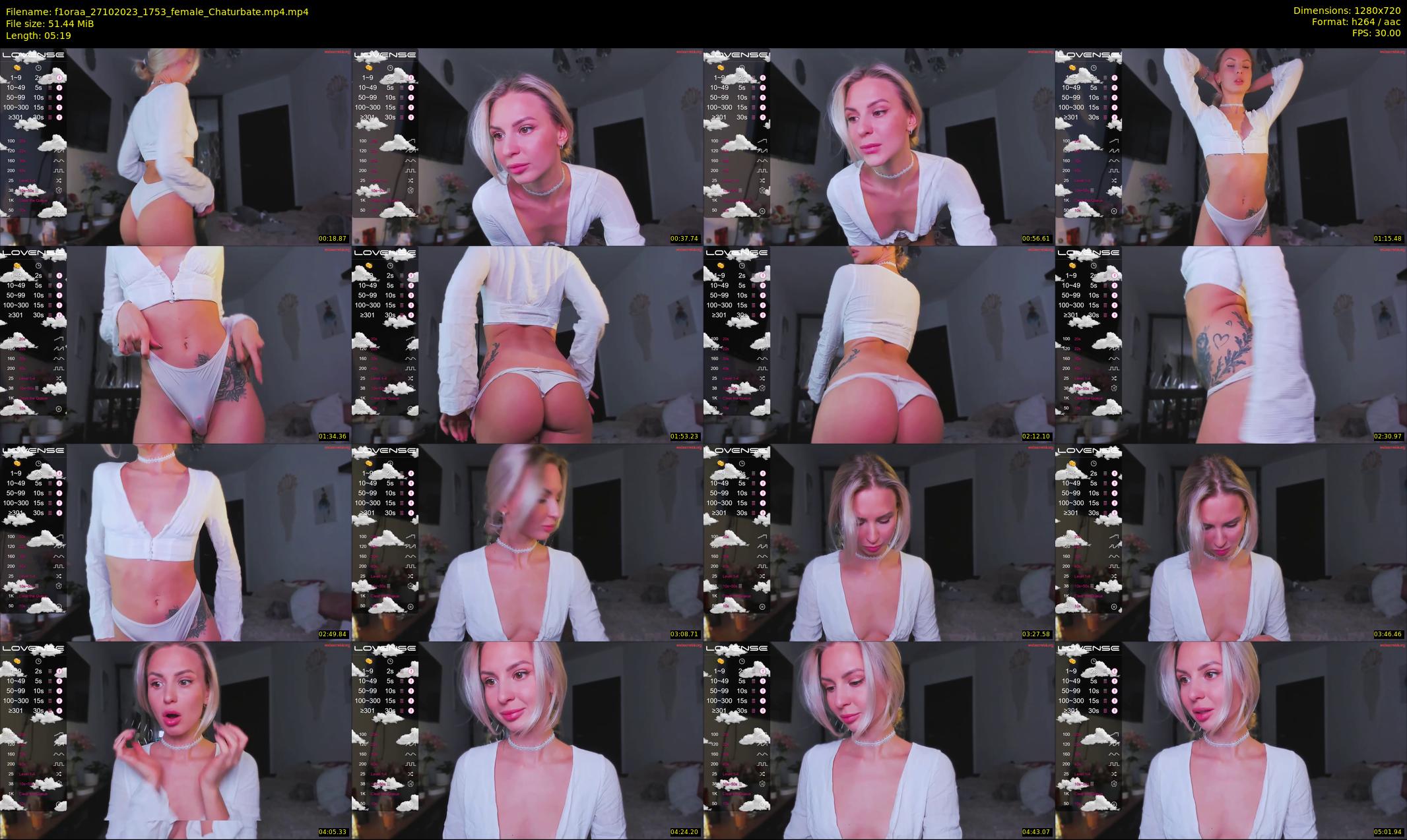 f1oraa — 6 minute Chaturbate female cam show recording, 720p, Oct 27, 2023