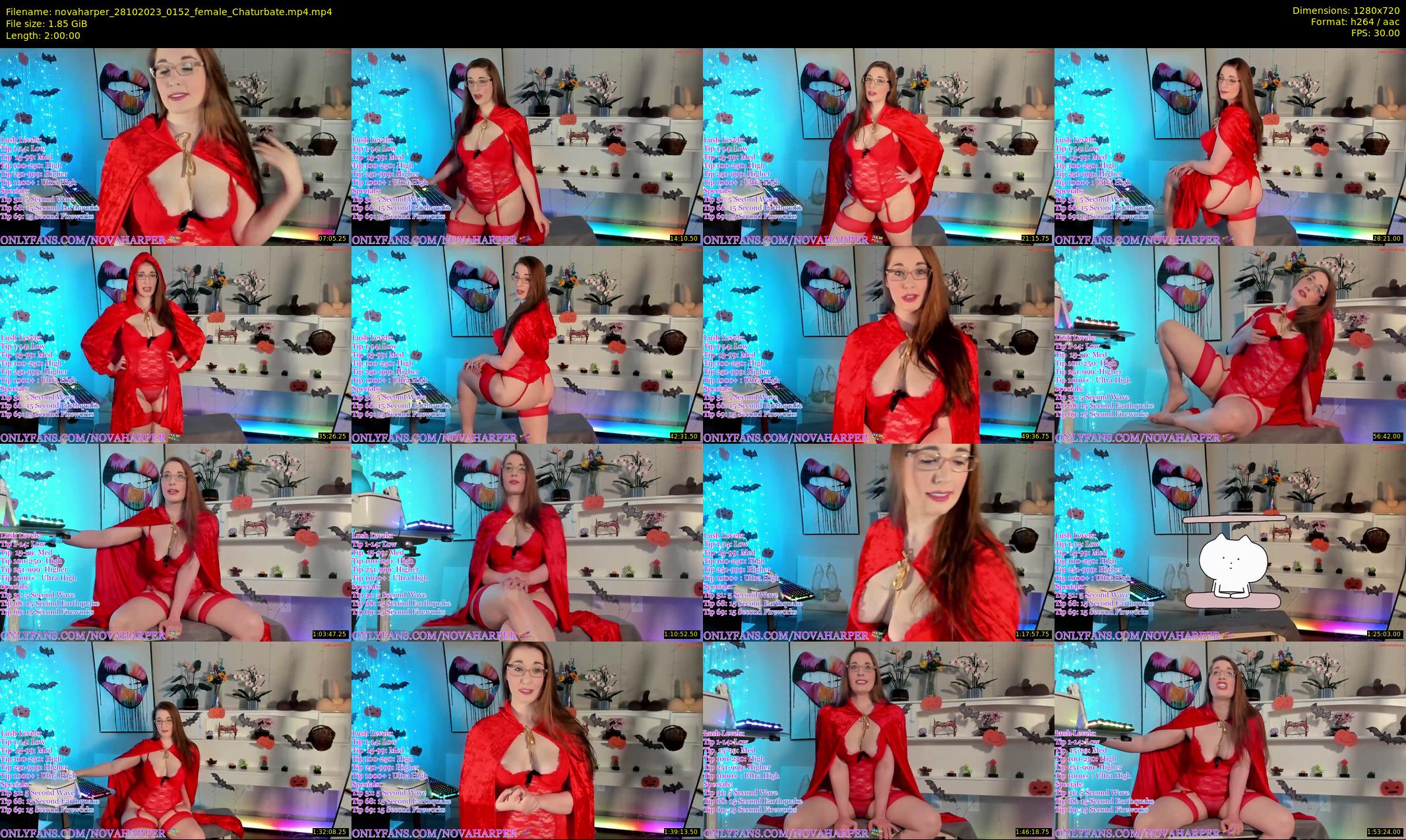 novaharper — 120 minute Chaturbate female cam show recording, 720p, Oct 28, 2023