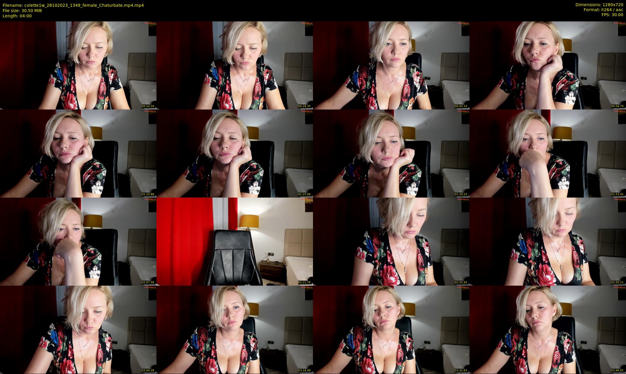 colette1w — 4 minute Chaturbate female cam show recording, 720p, Oct 28, 2023