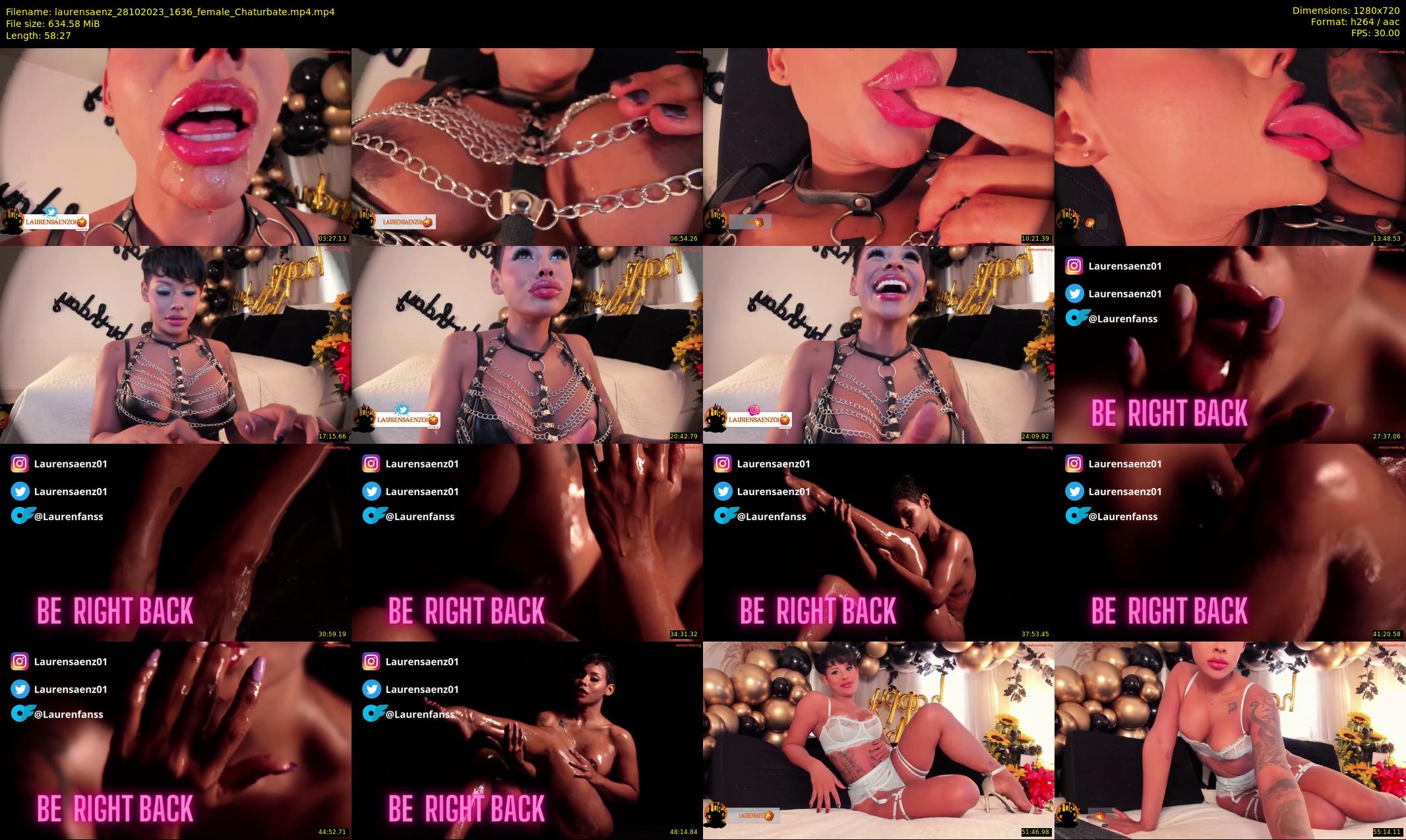 laurensaenz — 59 minute Chaturbate female cam show recording, 720p, Oct 28, 2023