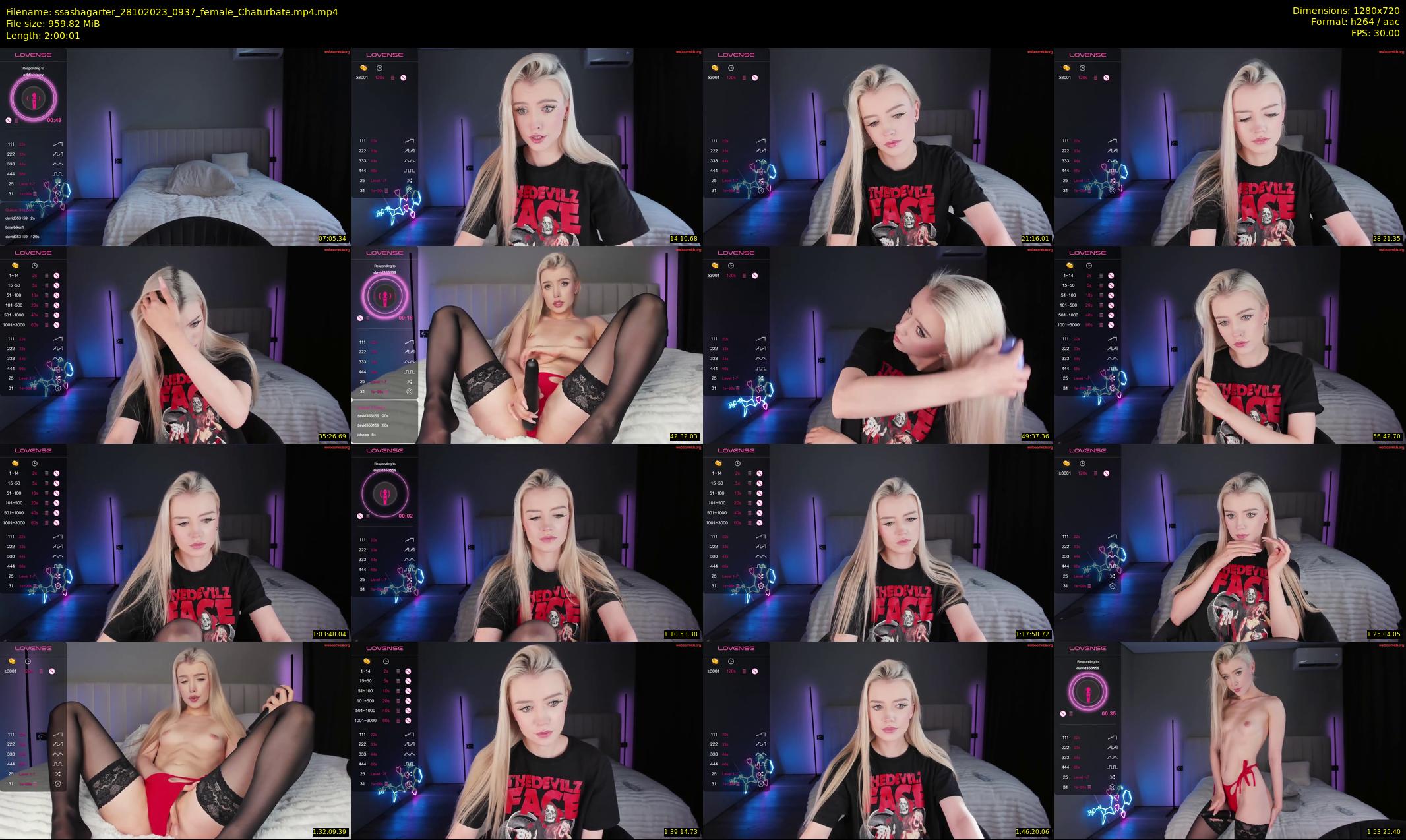 ssashagarter — 121 minute Chaturbate female cam show recording, 720p, Oct 28, 2023