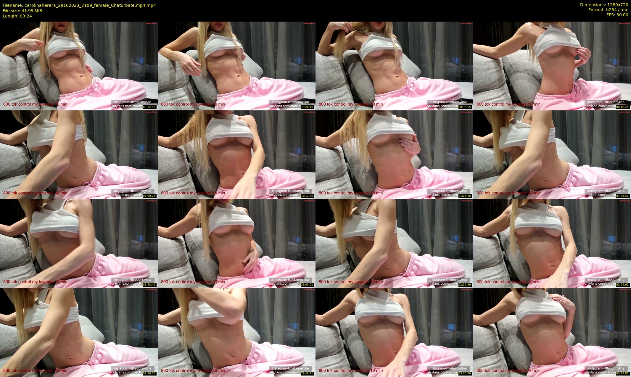 carolinaherera — 4 minute Chaturbate female cam show recording, 720p, Oct 29, 2023