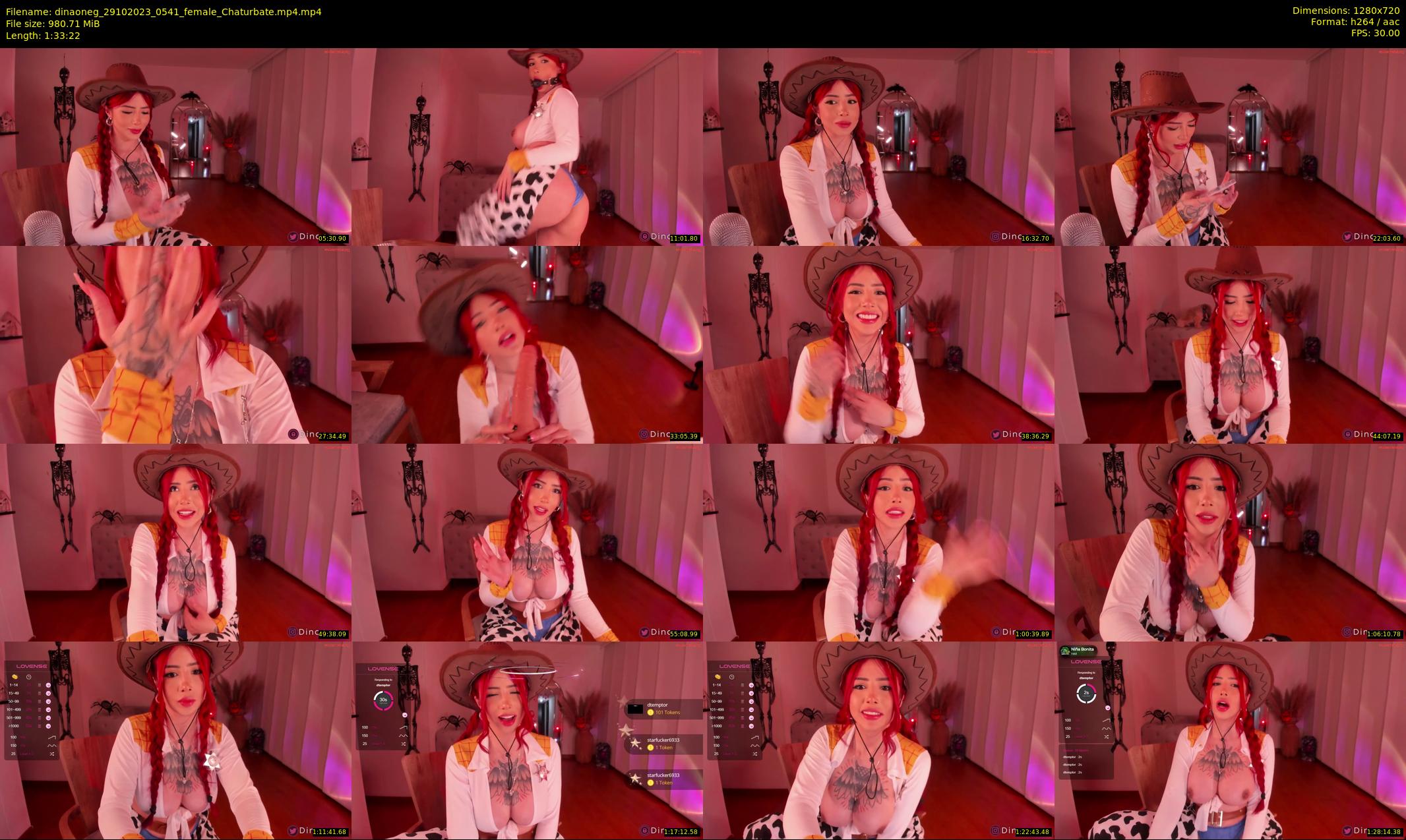 dinaoneg — 94 minute Chaturbate female cam show recording, 720p, Oct 29, 2023