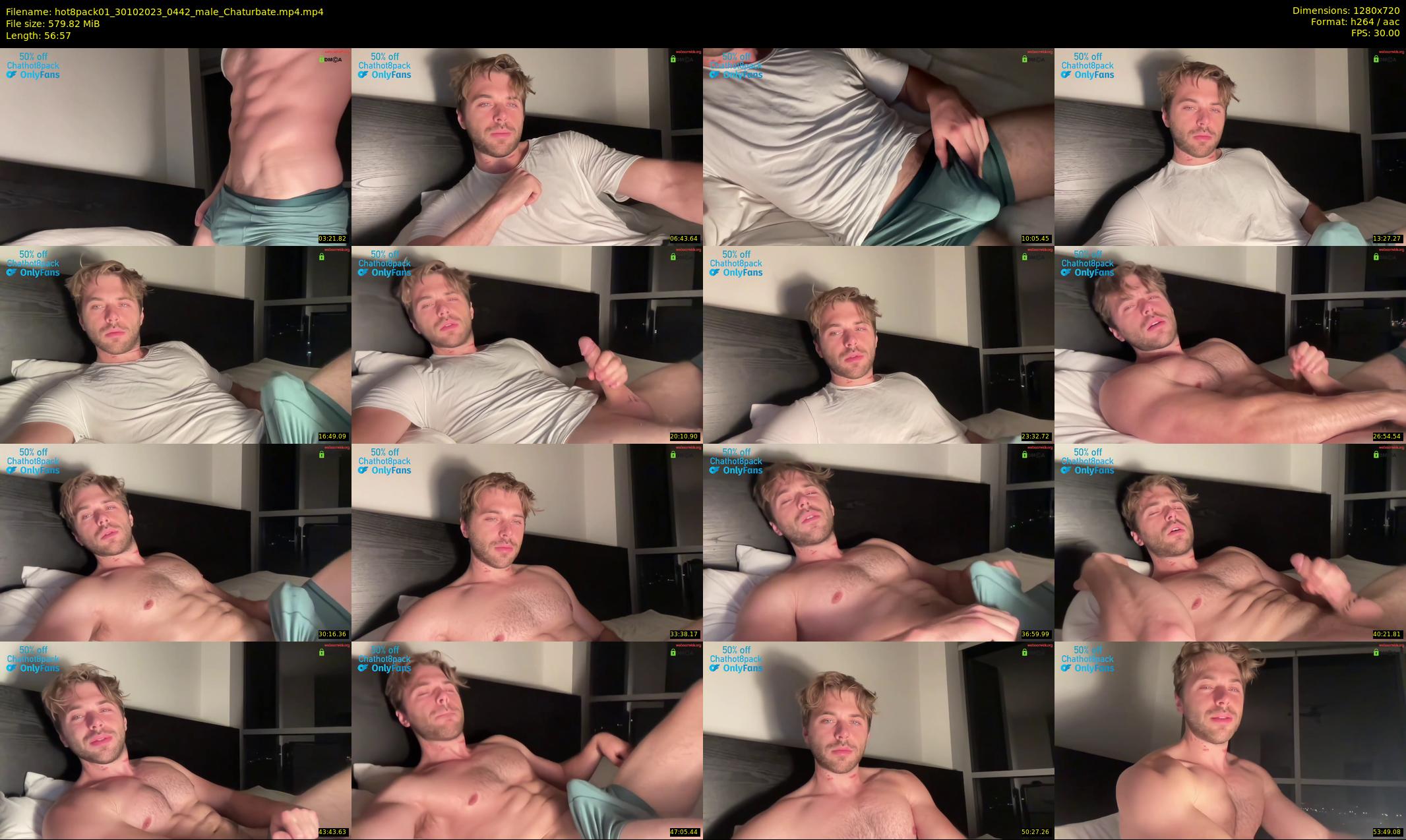 hot8pack01 — 57 minute Chaturbate male cam show recording, 720p, Oct 30, 2023