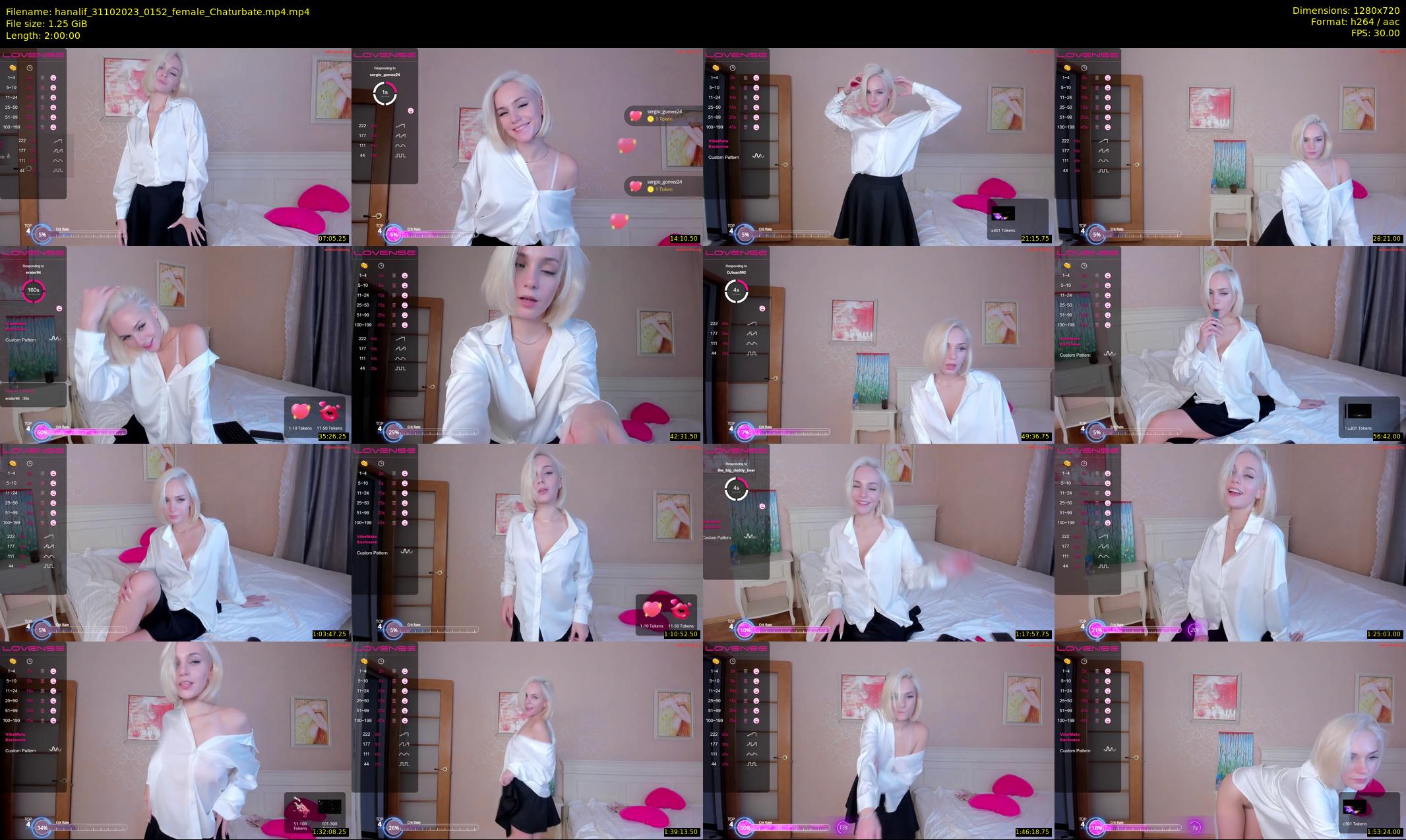 hanalif — 120 minute Chaturbate female cam show recording, 720p, Oct 31, 2023