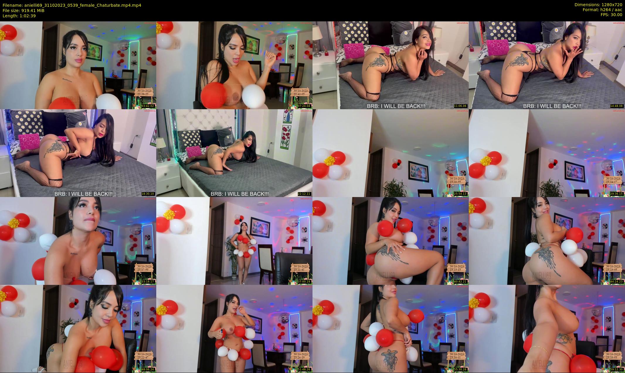 anielli69 — 63 minute Chaturbate female cam show recording, 720p, Oct 31, 2023