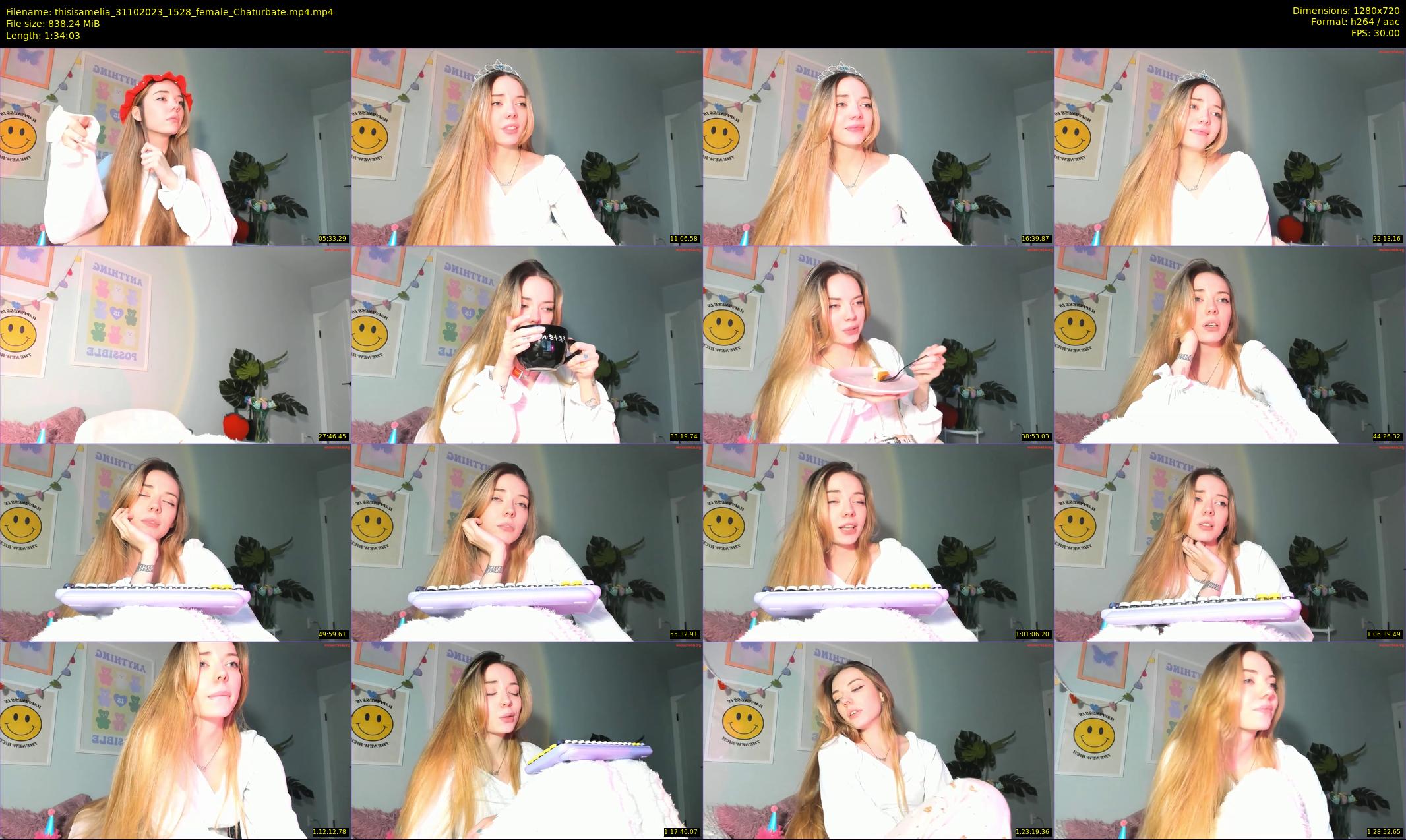thisisamelia — 95 minute Chaturbate female cam show recording, 720p, Oct 31, 2023
