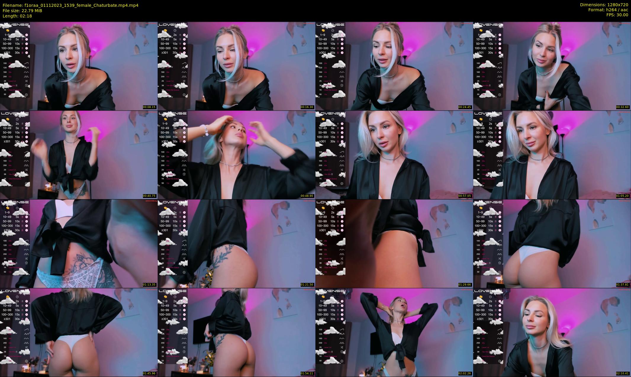 f1oraa — 3 minute Chaturbate female cam show recording, 720p, Nov 1, 2023