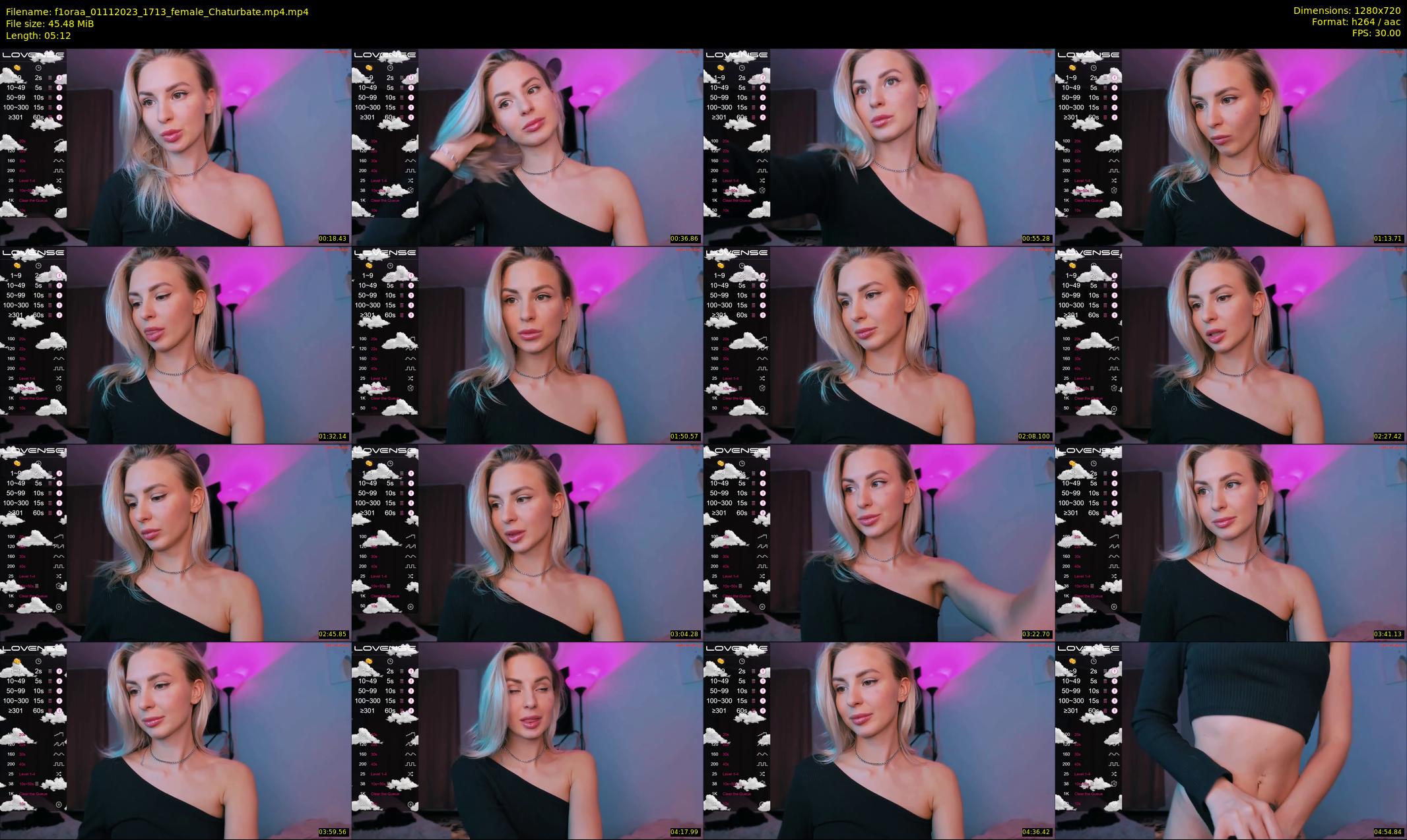 f1oraa — 6 minute Chaturbate female cam show recording, 720p, Nov 1, 2023