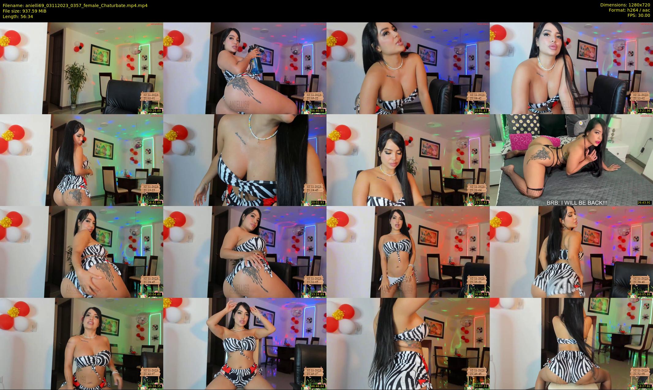 anielli69 — 57 minute Chaturbate female cam show recording, 720p, Nov 3, 2023
