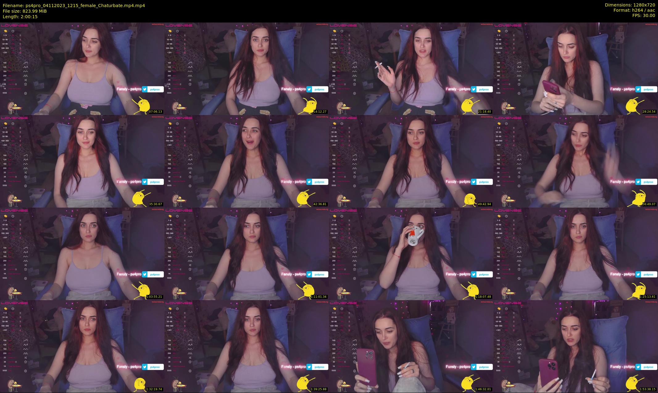 ps4pro — 121 minute Chaturbate female cam show recording, 720p, Nov 4, 2023