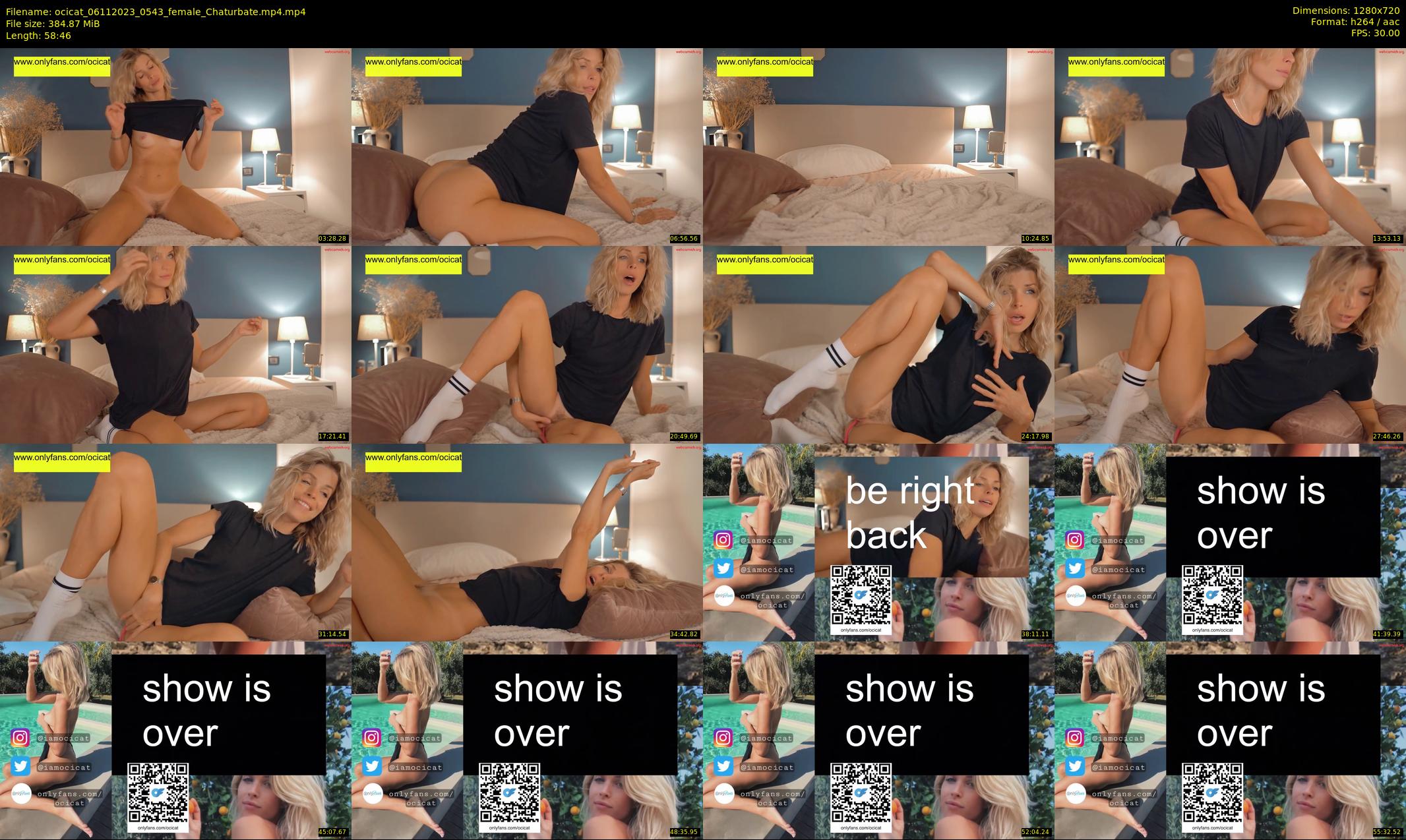ocicat — 59 minute Chaturbate female cam show recording, 720p, Nov 6, 2023