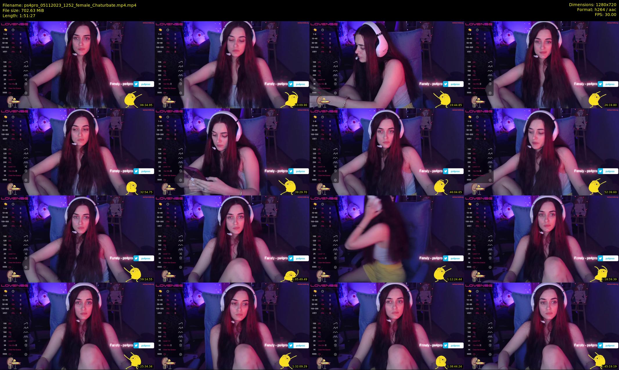 ps4pro — 112 minute Chaturbate female cam show recording, 720p, Nov 5, 2023