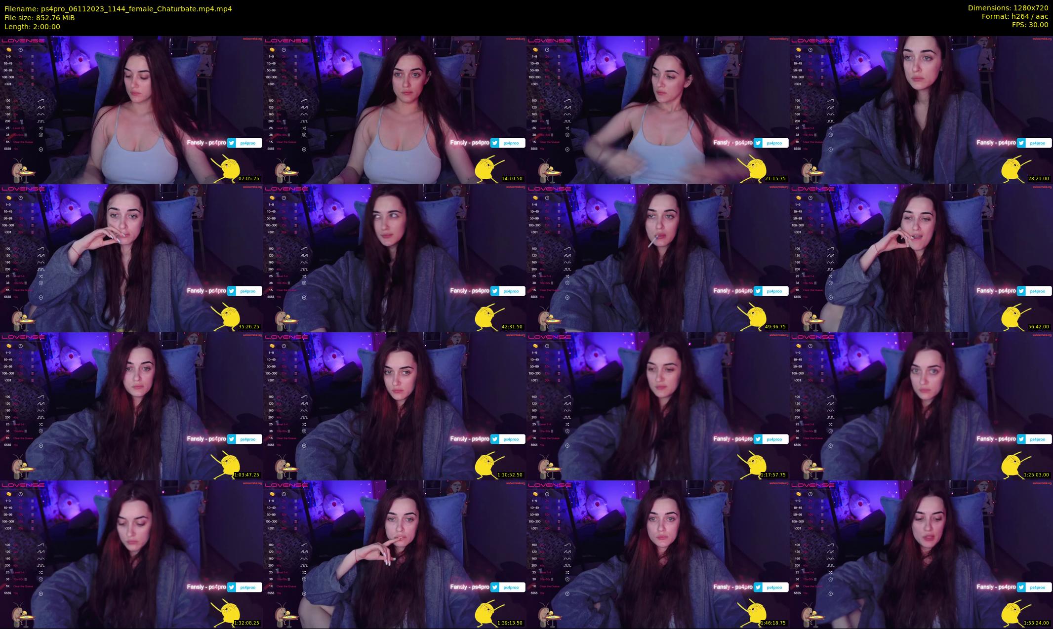 ps4pro — 120 minute Chaturbate female cam show recording, 720p, Nov 6, 2023