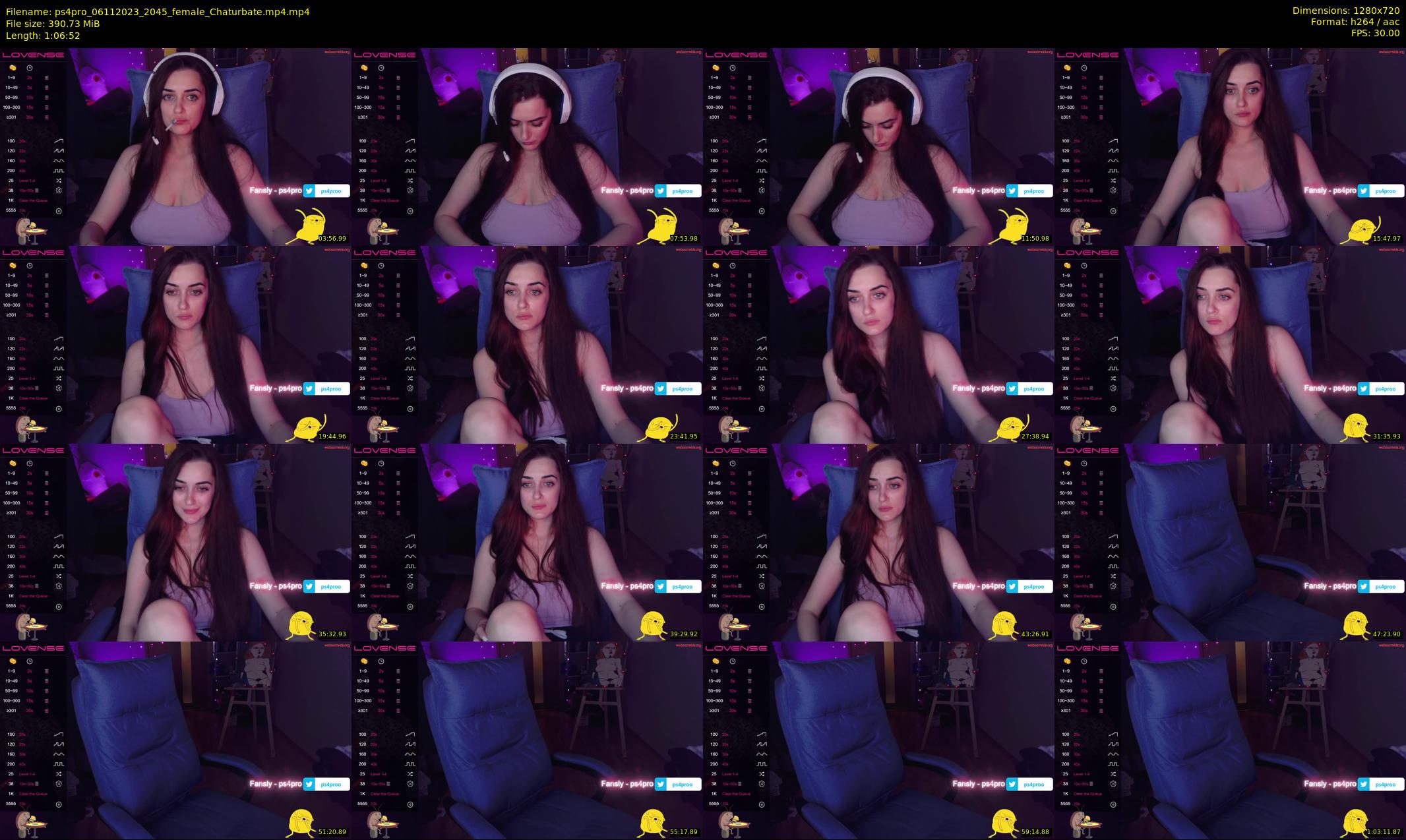 ps4pro — 67 minute Chaturbate female cam show recording, 720p, Nov 6, 2023