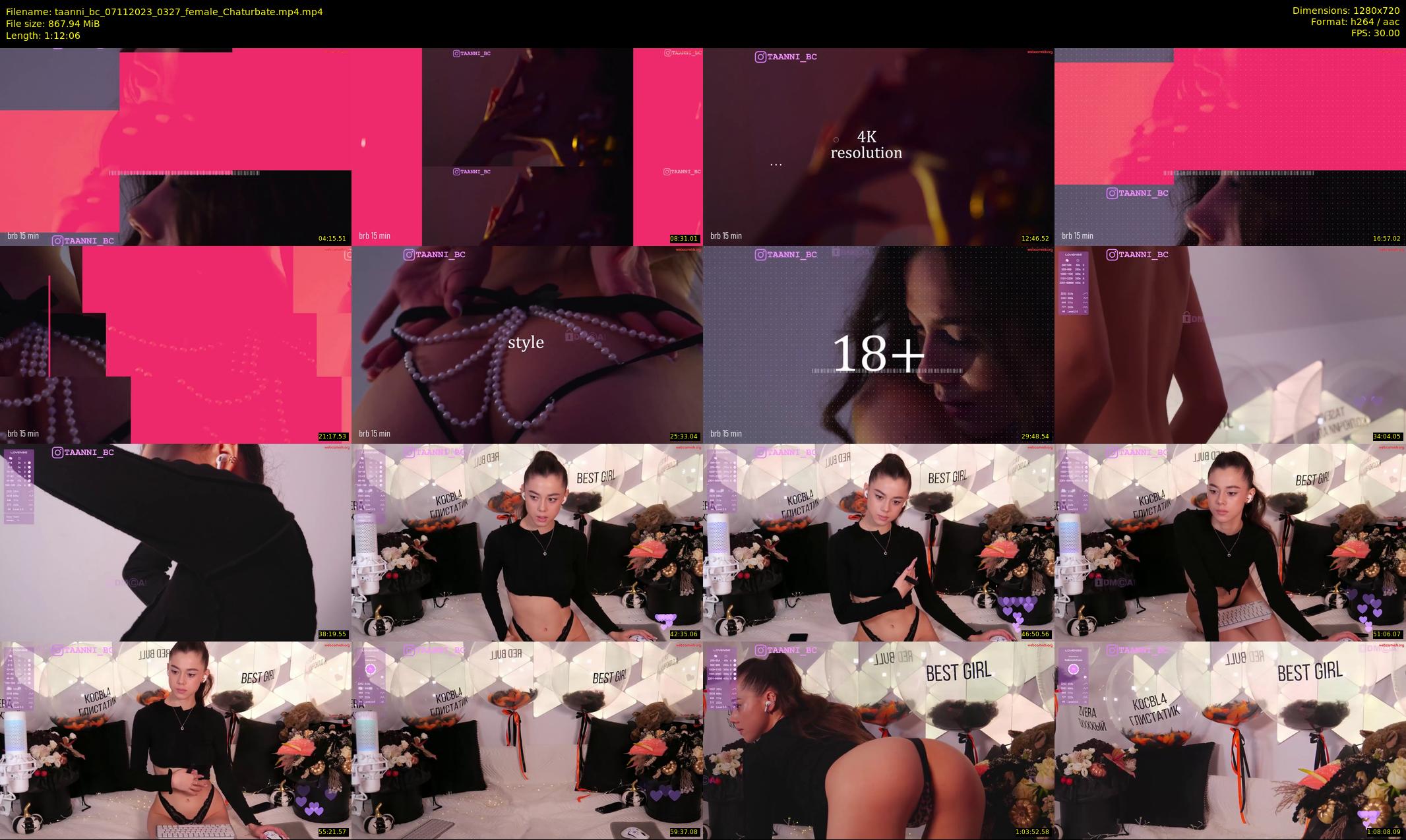 taanni_bc — 73 minute Chaturbate female cam show recording, 720p, Nov 7, 2023