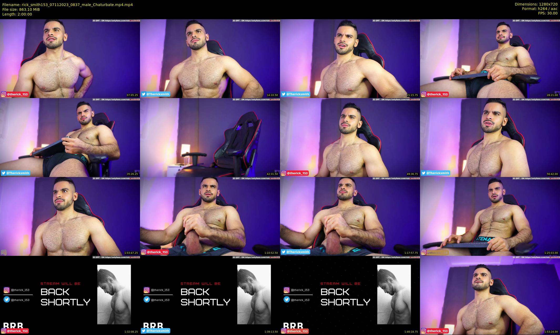 rick_smith153 — 120 minute Chaturbate male cam show recording, 720p, Nov 7, 2023