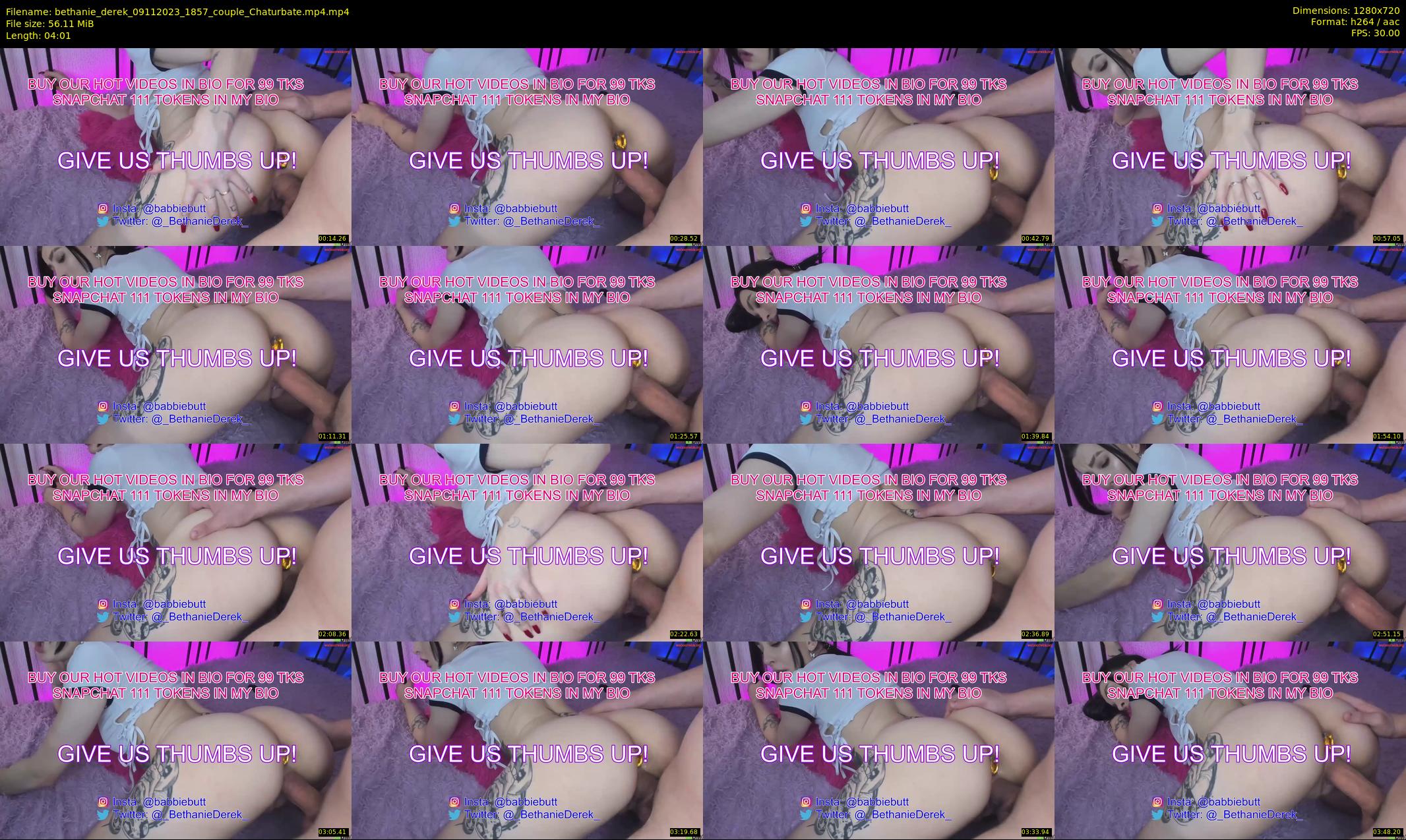 bethanie_derek — 5 minute Chaturbate couple cam show recording, 720p, Nov 9, 2023