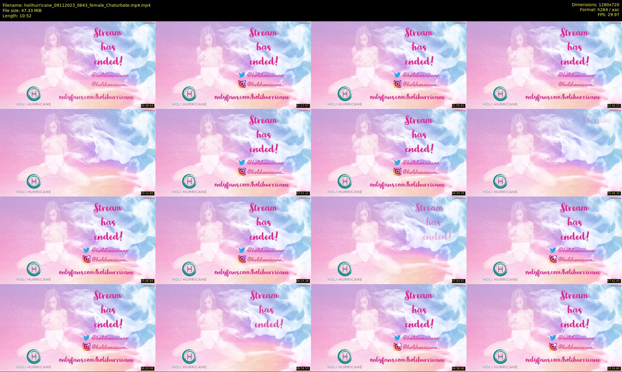 holihurricane — 11 minute Chaturbate female cam show recording, 720p, Nov 9, 2023