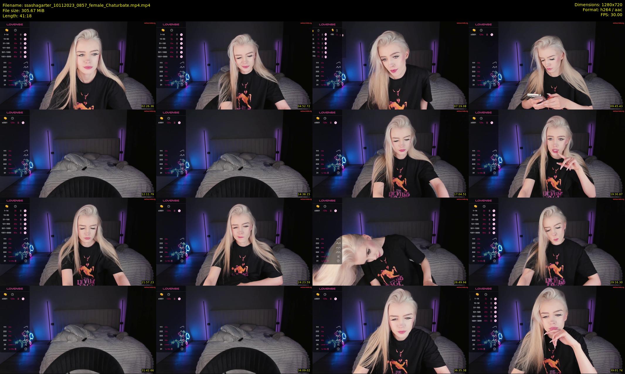 ssashagarter — 42 minute Chaturbate female cam show recording, 720p, Nov 10, 2023