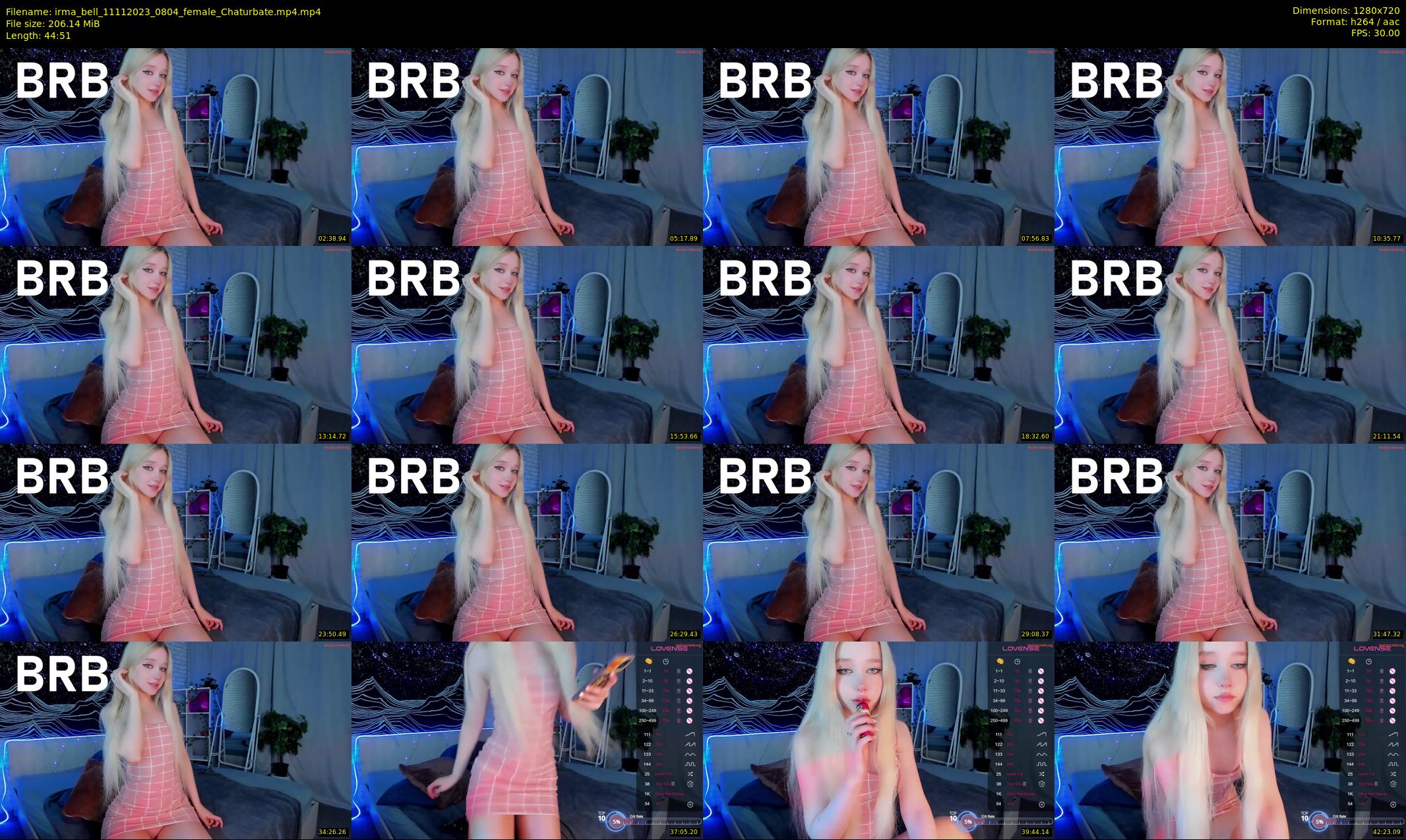 irma_bell — 45 minute Chaturbate female cam show recording, 720p, Nov 11, 2023
