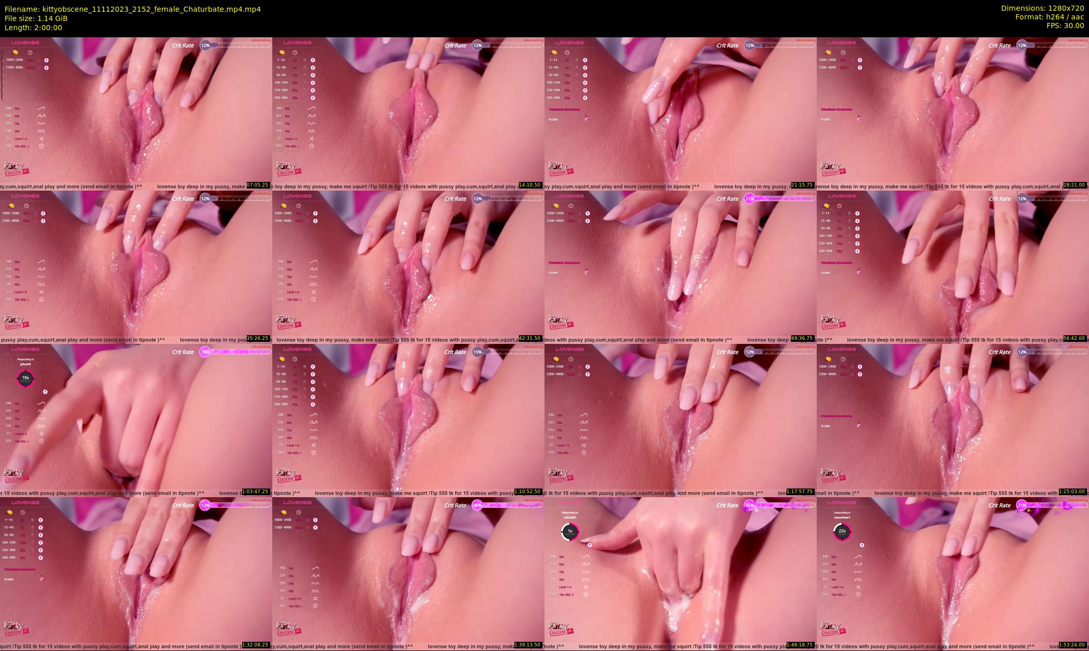 kittyobscene — 120 minute Chaturbate female cam show recording, 720p, Nov 11, 2023