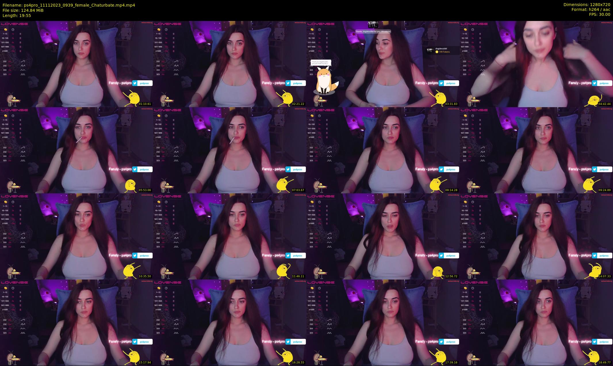 ps4pro — 20 minute Chaturbate female cam show recording, 720p, Nov 11, 2023