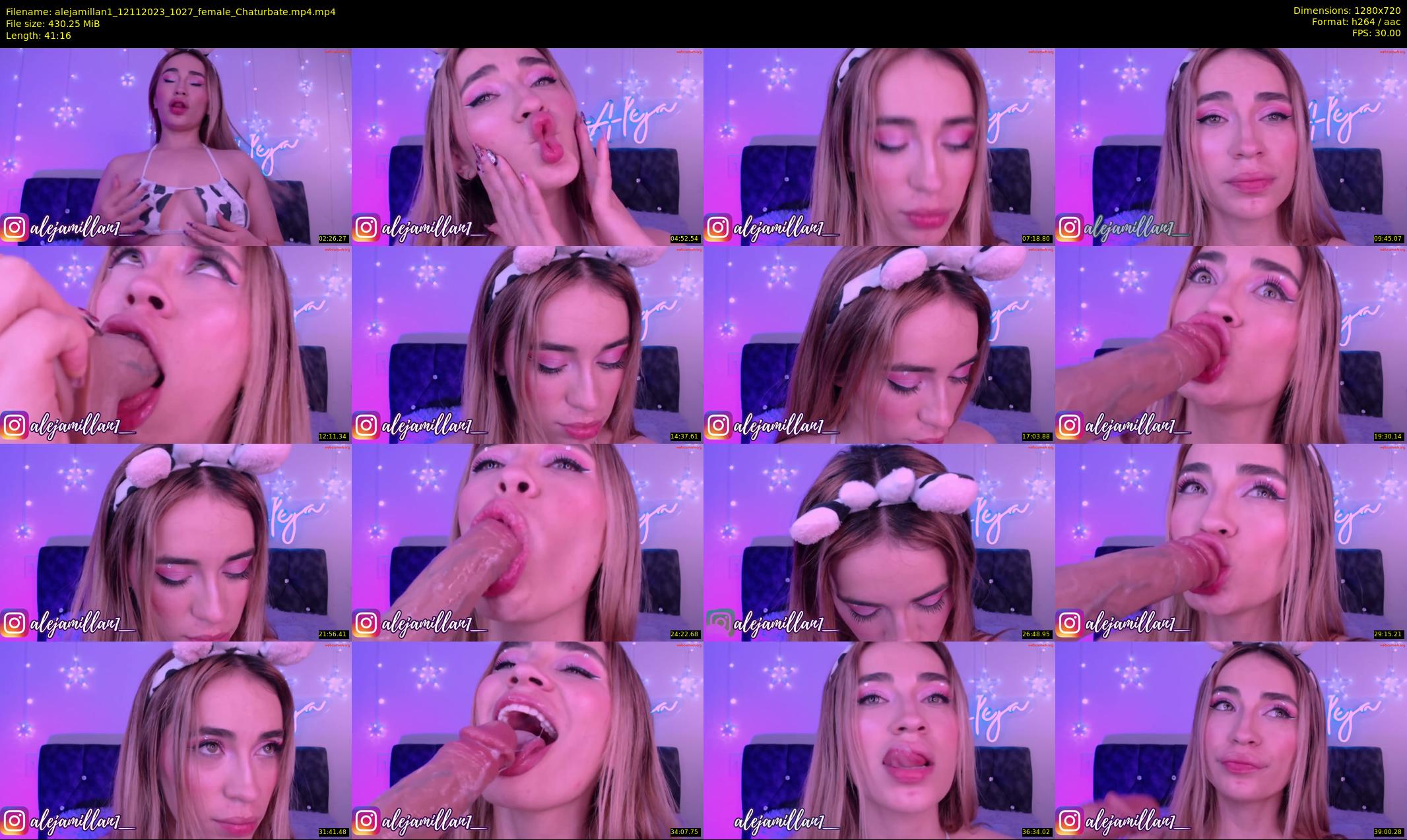 alejamillan1 — 42 minute Chaturbate female cam show recording, 720p, Nov 12, 2023