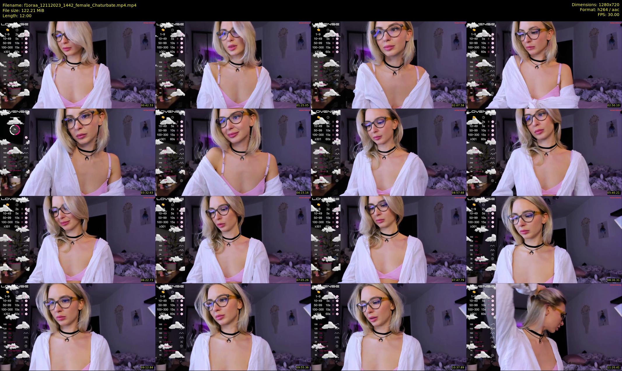 f1oraa — 12 minute Chaturbate female cam show recording, 720p, Nov 12, 2023