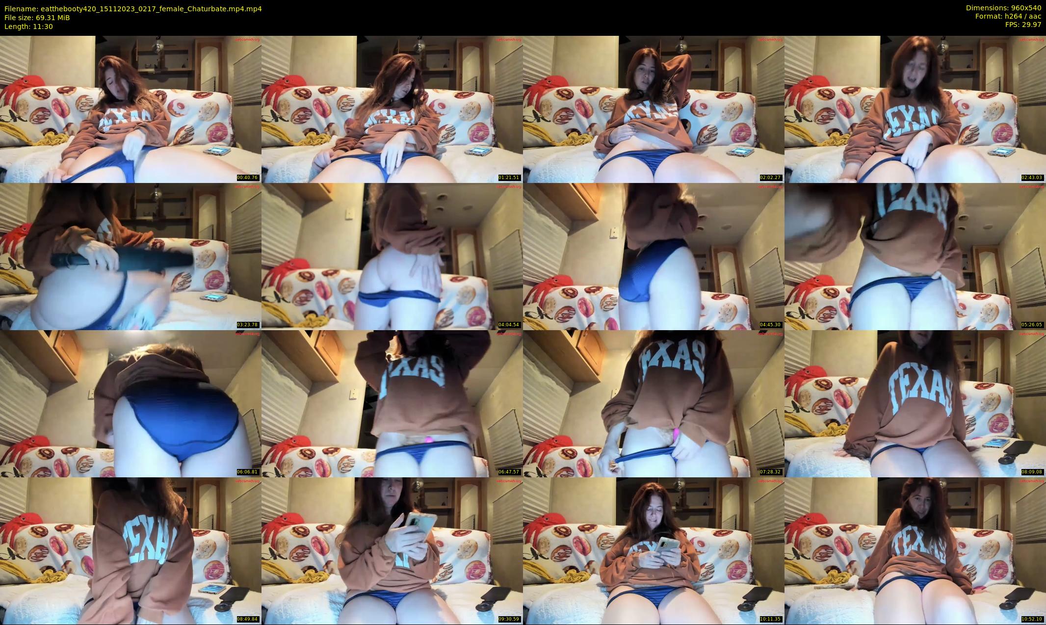 eatthebooty420 — 12 minute Chaturbate female cam show recording, 480p, Nov 15, 2023