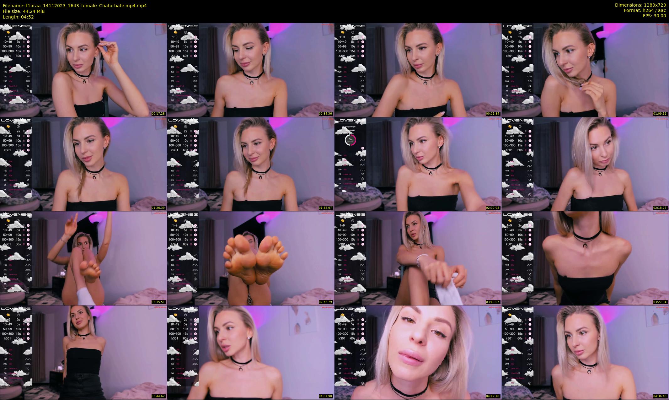 f1oraa — 5 minute Chaturbate female cam show recording, 720p, Nov 14, 2023