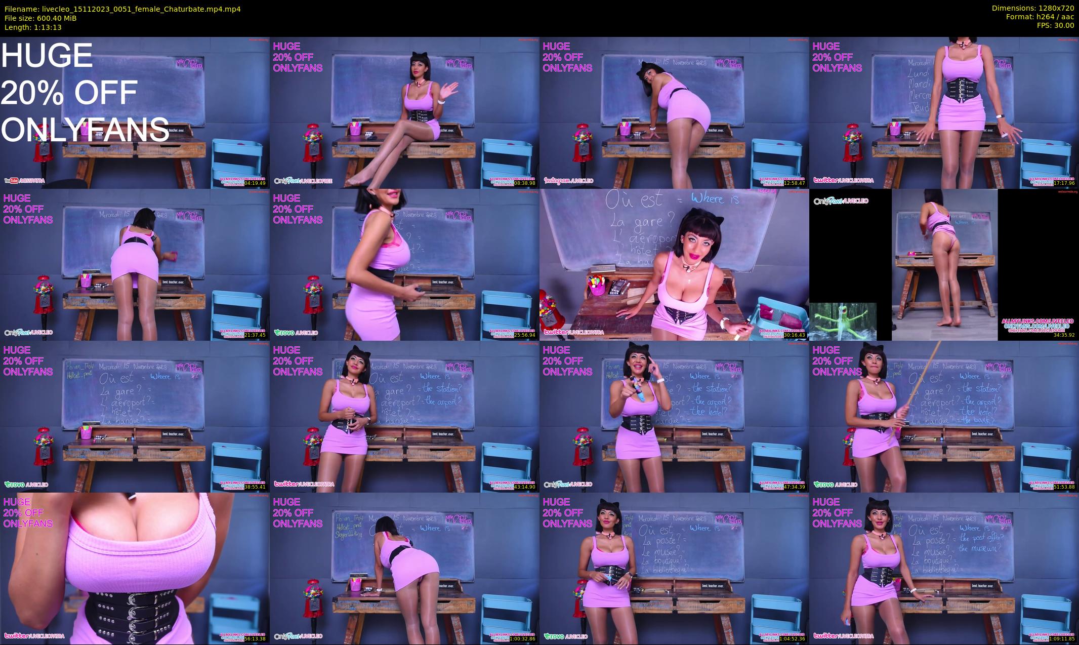 livecleo — 74 minute Chaturbate female cam show recording, 720p, Nov 15, 2023