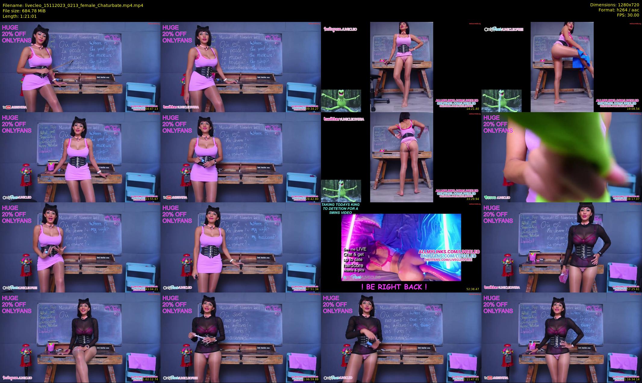 livecleo — 82 minute Chaturbate female cam show recording, 720p, Nov 15, 2023