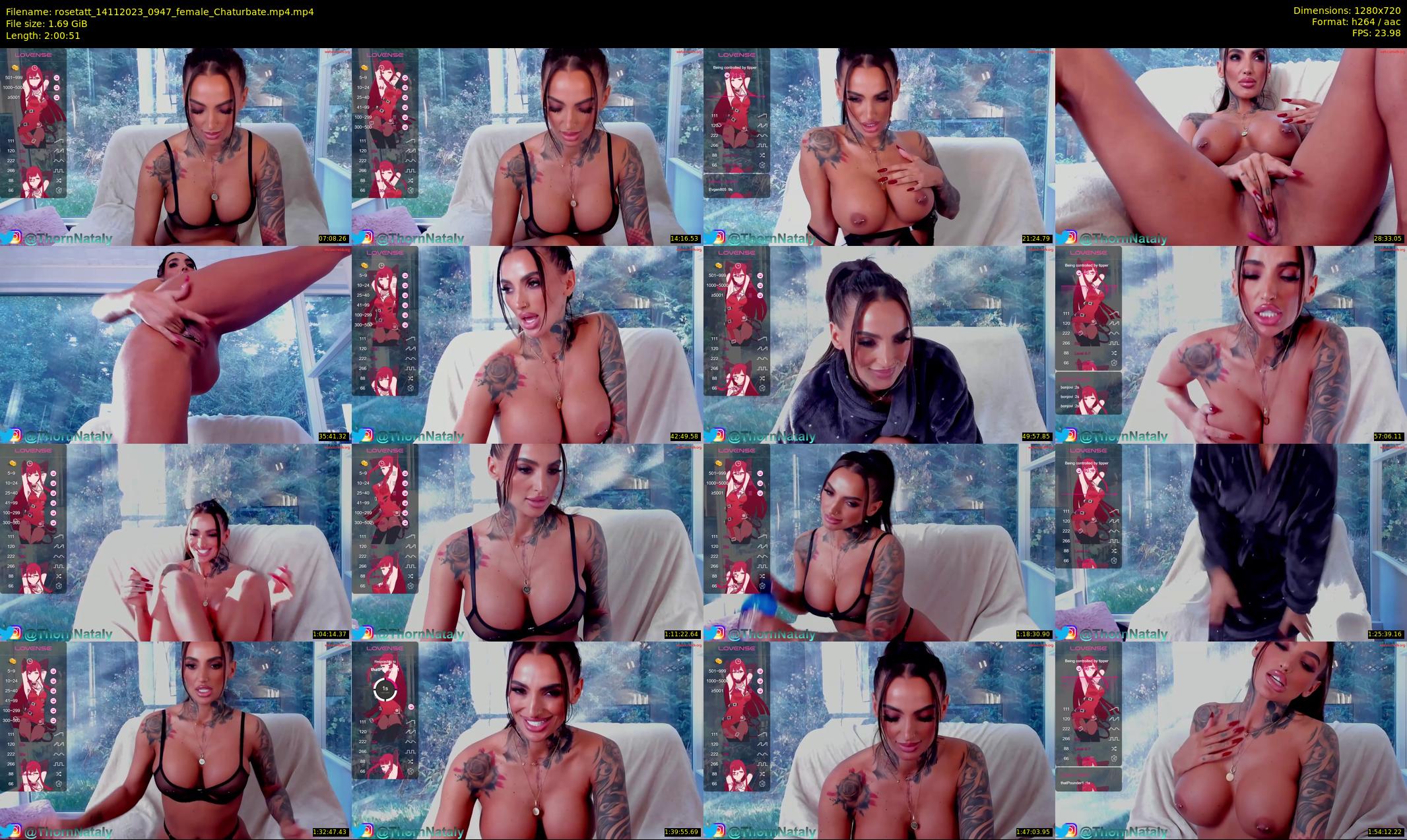 rosetatt — 121 minute Chaturbate female cam show recording, 720p, Nov 14, 2023