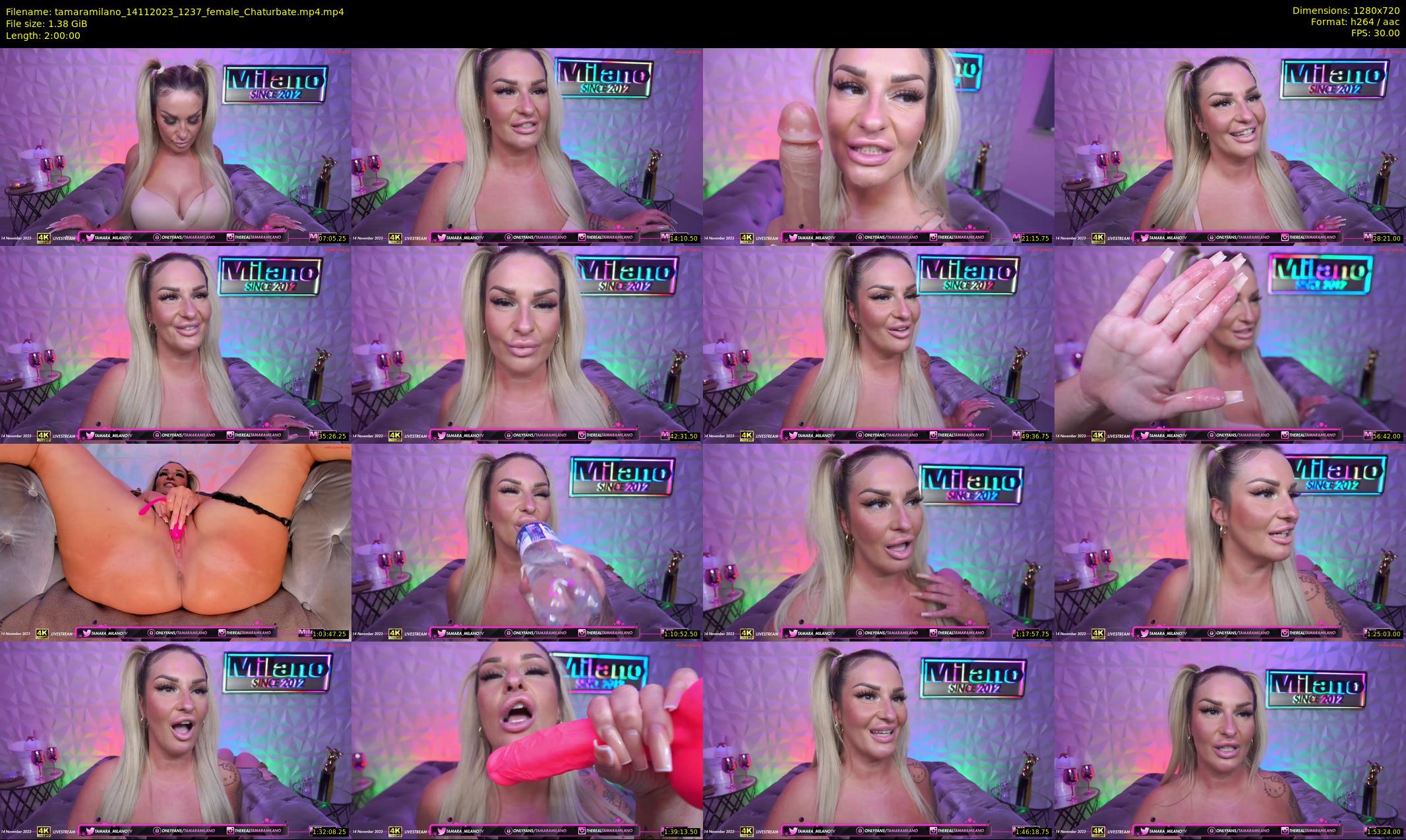 tamaramilano — 120 minute Chaturbate female cam show recording, 720p, Nov 14, 2023