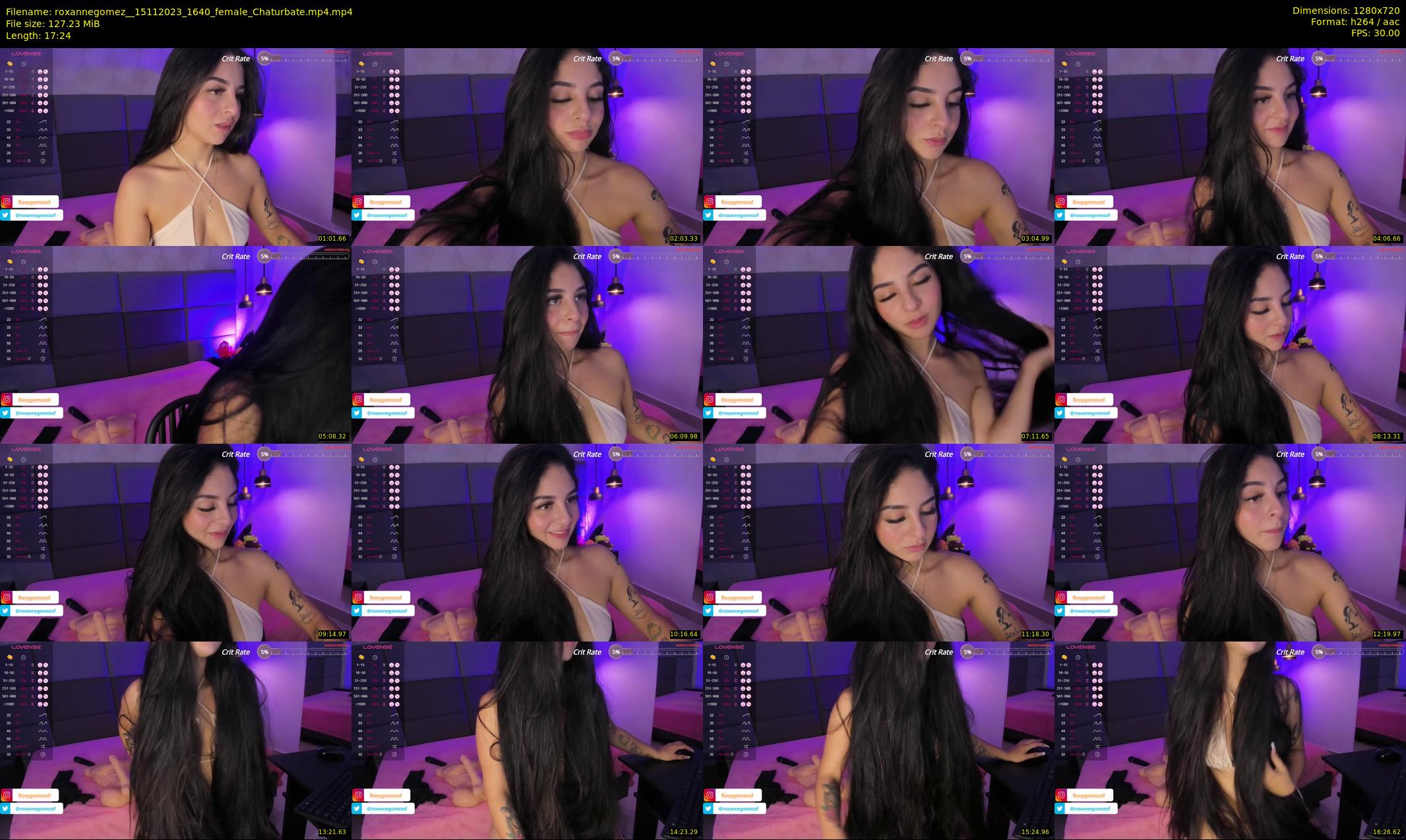roxannegomez_ — 18 minute Chaturbate female cam show recording, 720p, Nov 15, 2023
