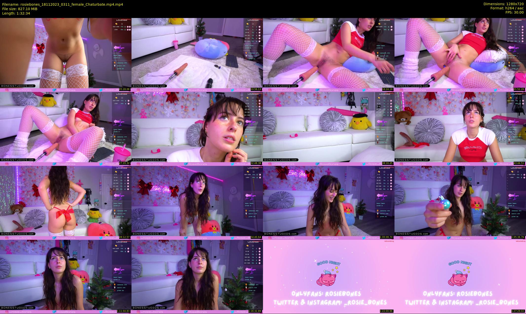 rosiebones — 93 minute Chaturbate female cam show recording, 720p, Nov 18, 2023