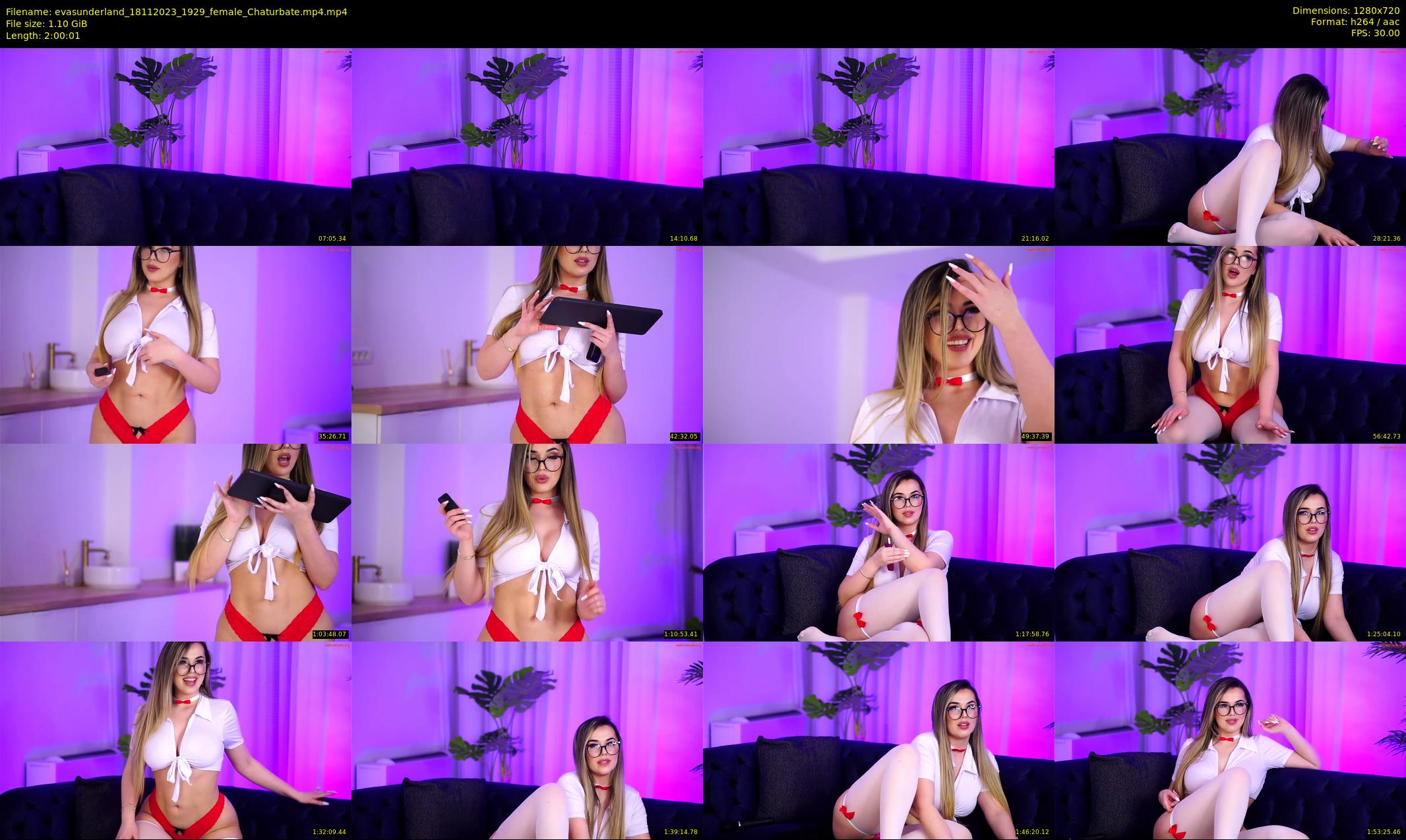 evasunderland — 121 minute Chaturbate female cam show recording, 720p, Nov 18, 2023