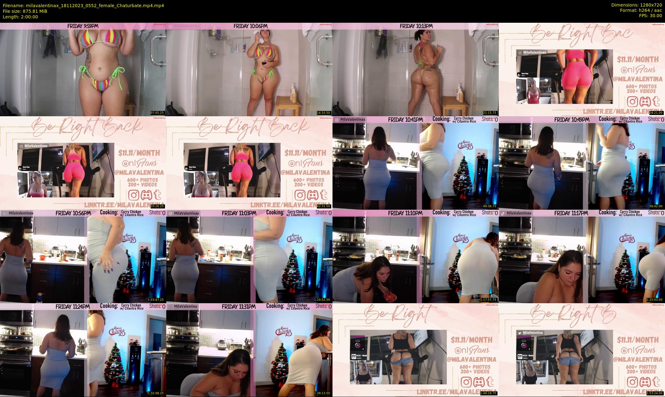 milavalentinax — 120 minute Chaturbate female cam show recording, 720p, Nov 18, 2023