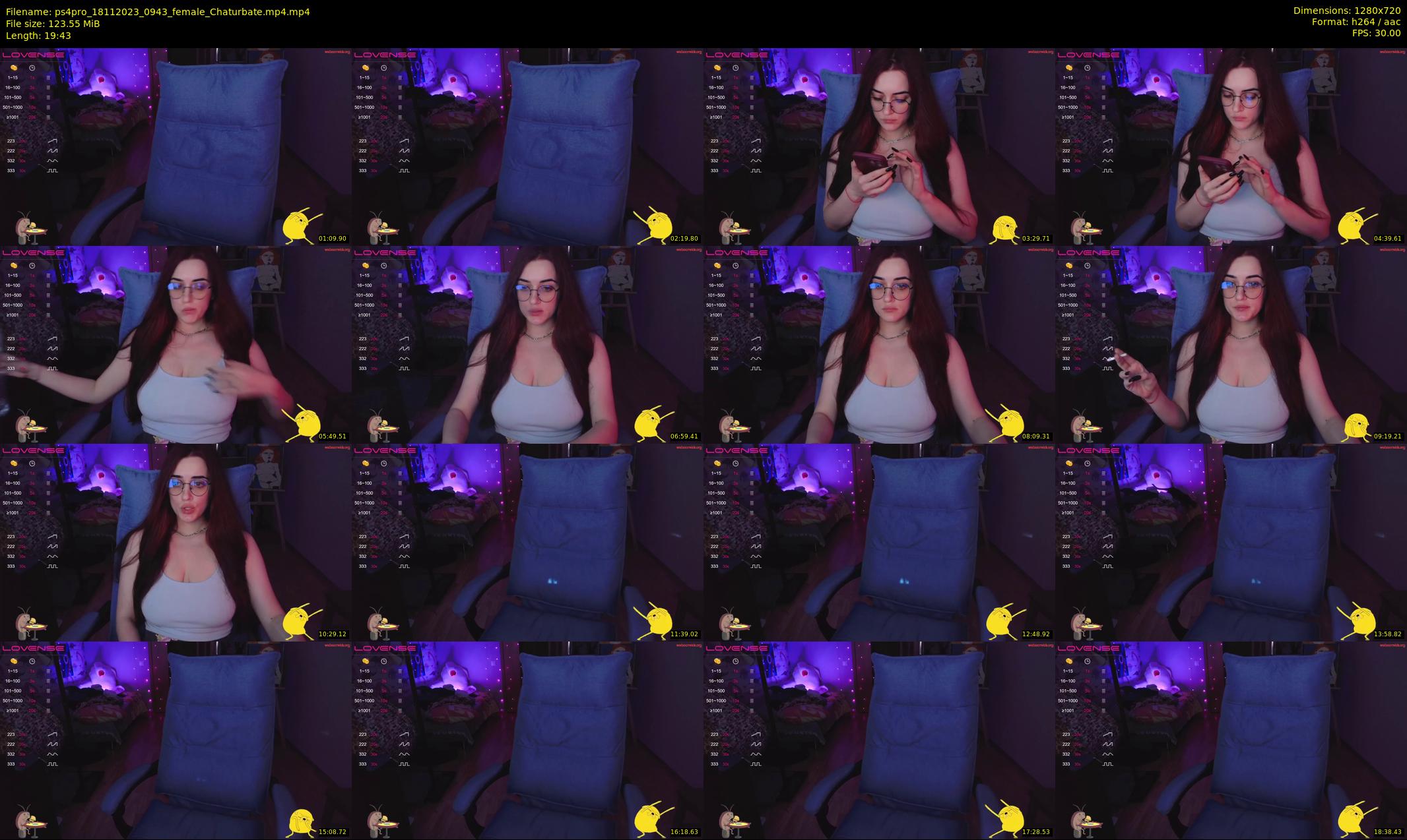 ps4pro — 20 minute Chaturbate female cam show recording, 720p, Nov 18, 2023