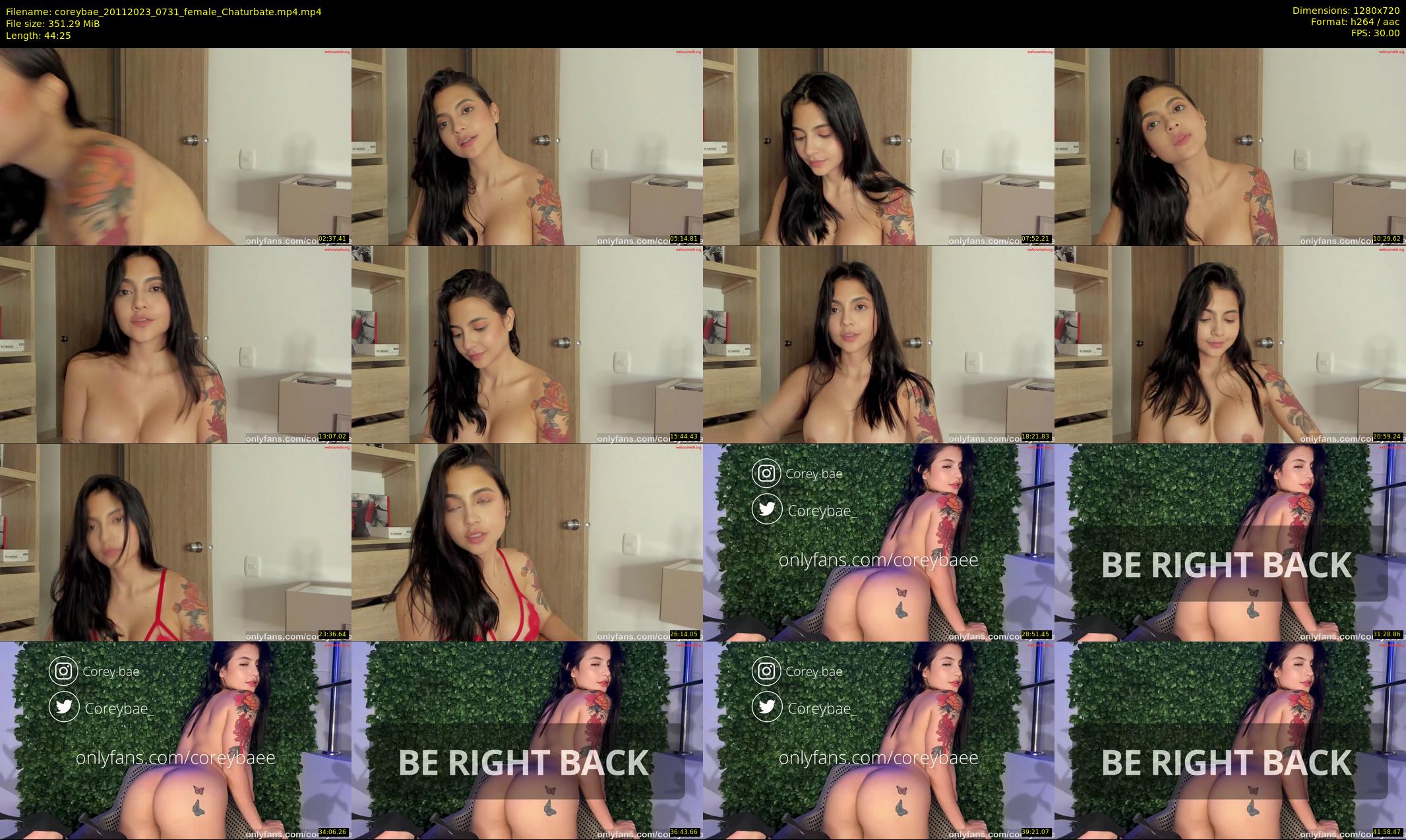 coreybae — 45 minute Chaturbate female cam show recording, 720p, Nov 20, 2023