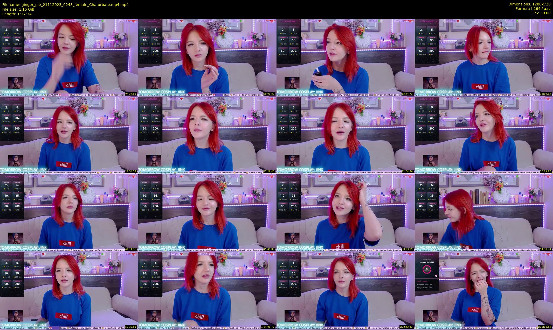 ginger_pie — 78 minute Chaturbate female cam show recording, 720p, Nov 21, 2023