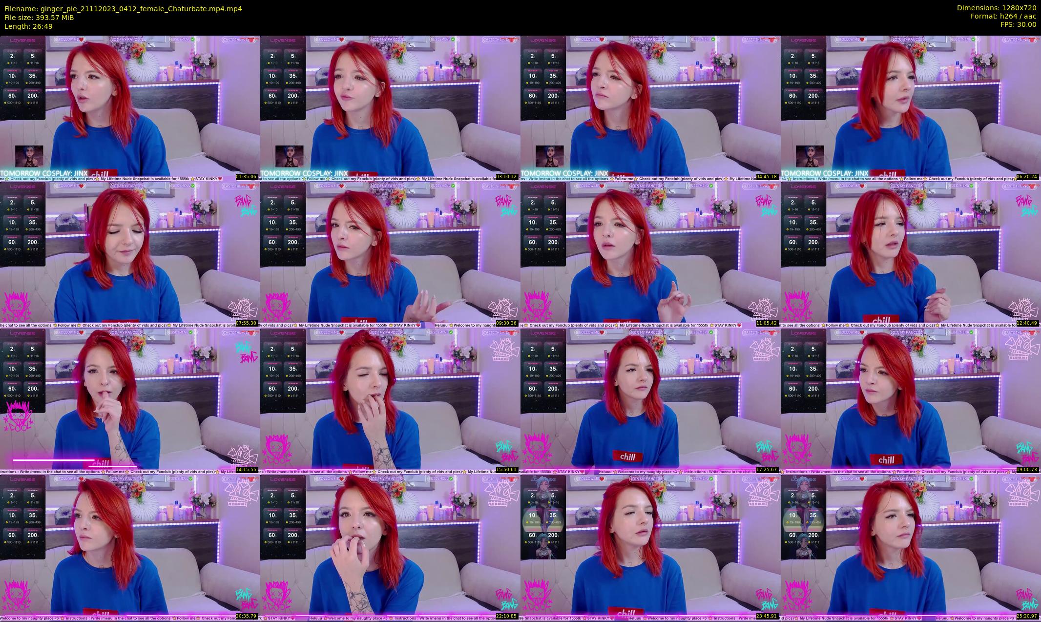ginger_pie — 27 minute Chaturbate female cam show recording, 720p, Nov 21, 2023